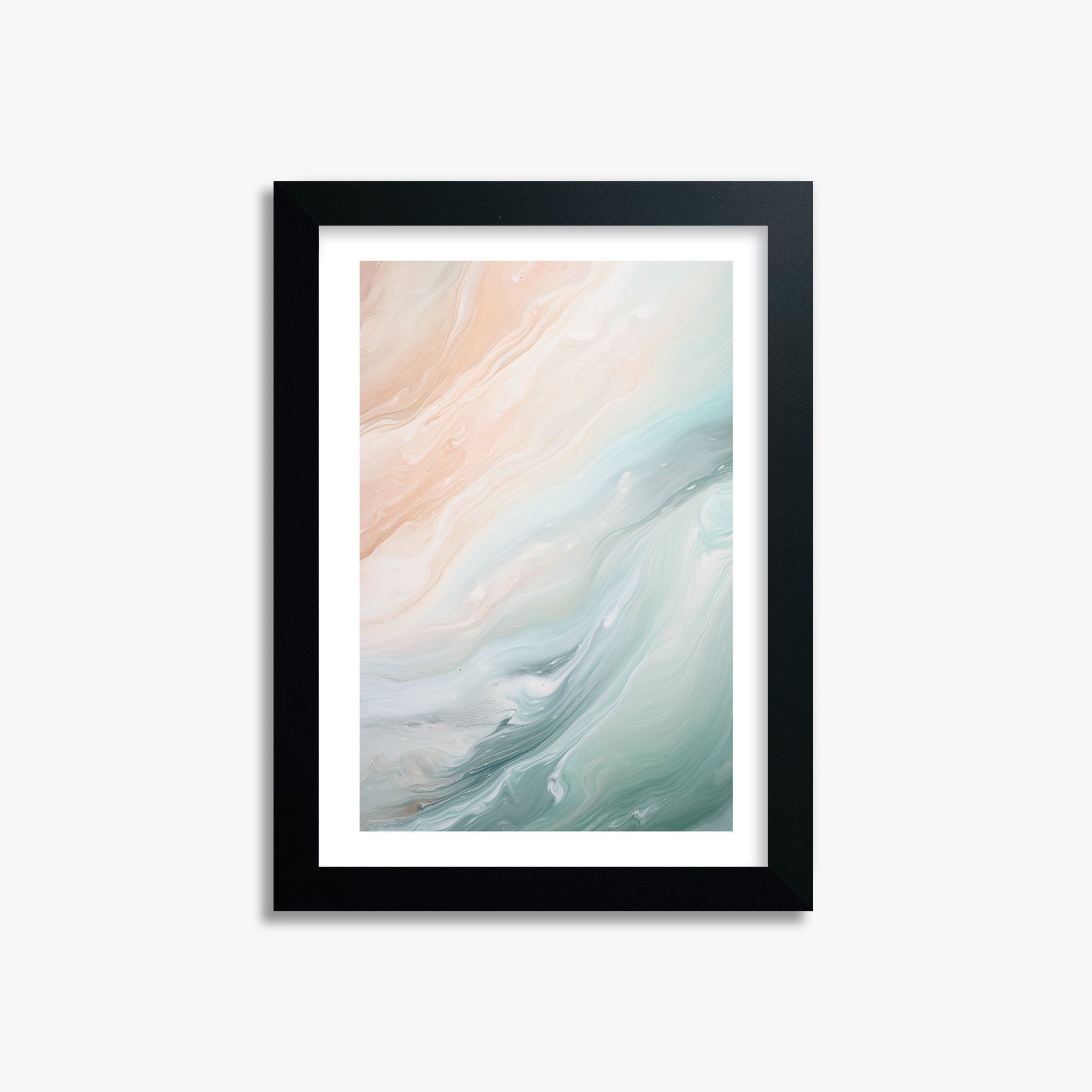 Coastal Dreams Marble, 21x30cm Framed Poster With Black Frame