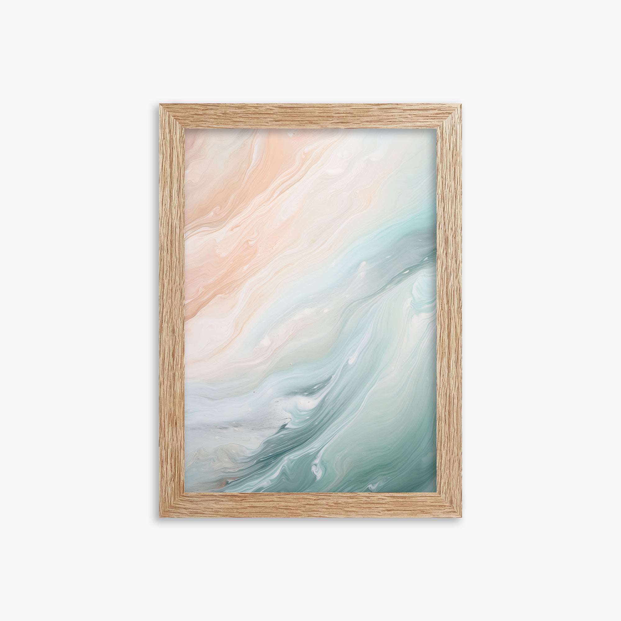 Coastal Dreams Marble, 21x30cm Framed Poster With Raw Oak Frame