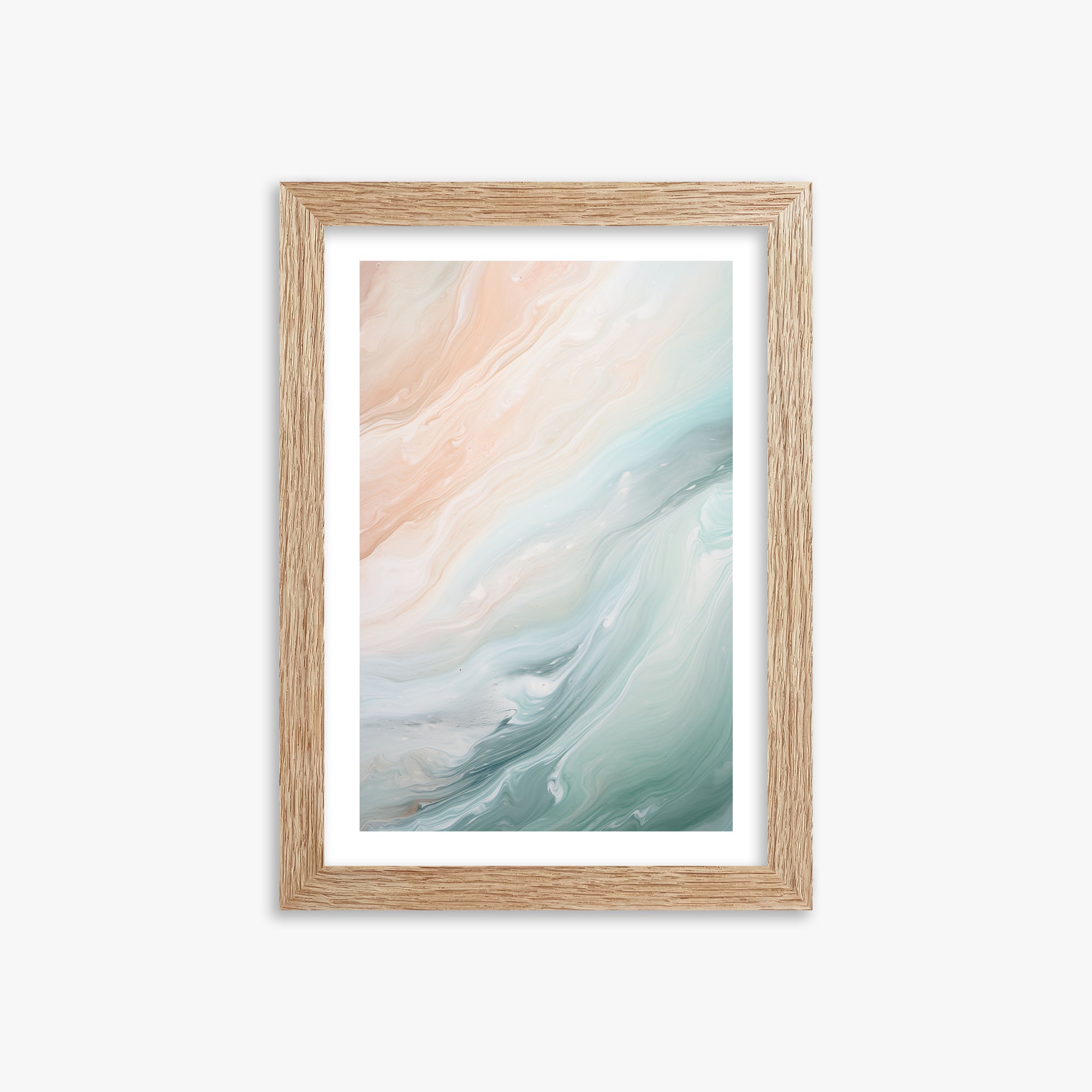 Coastal Dreams Marble, 21x30cm Framed Poster With Raw Oak Frame