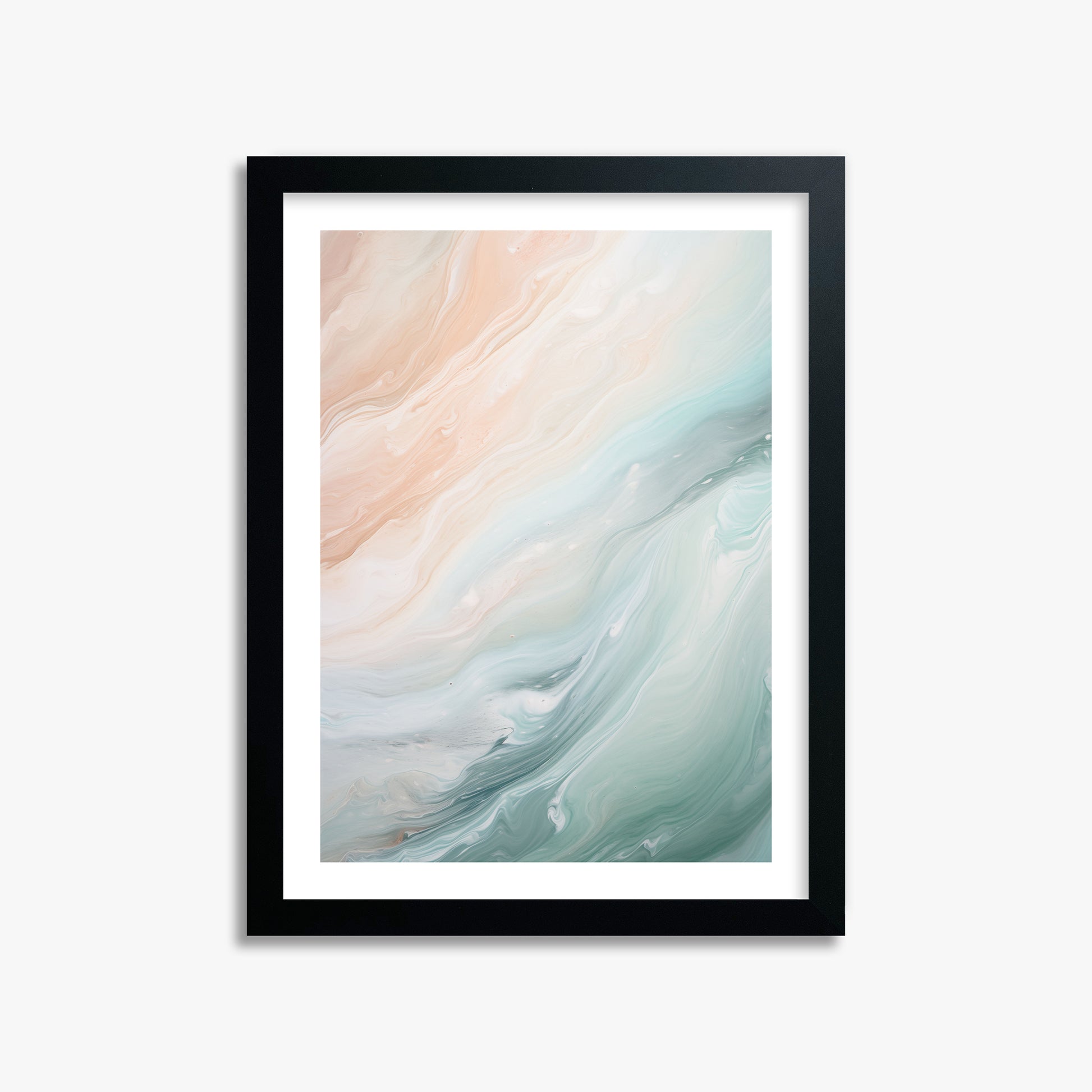 Coastal Dreams Marble, 30x40cm Framed Poster With Black Frame