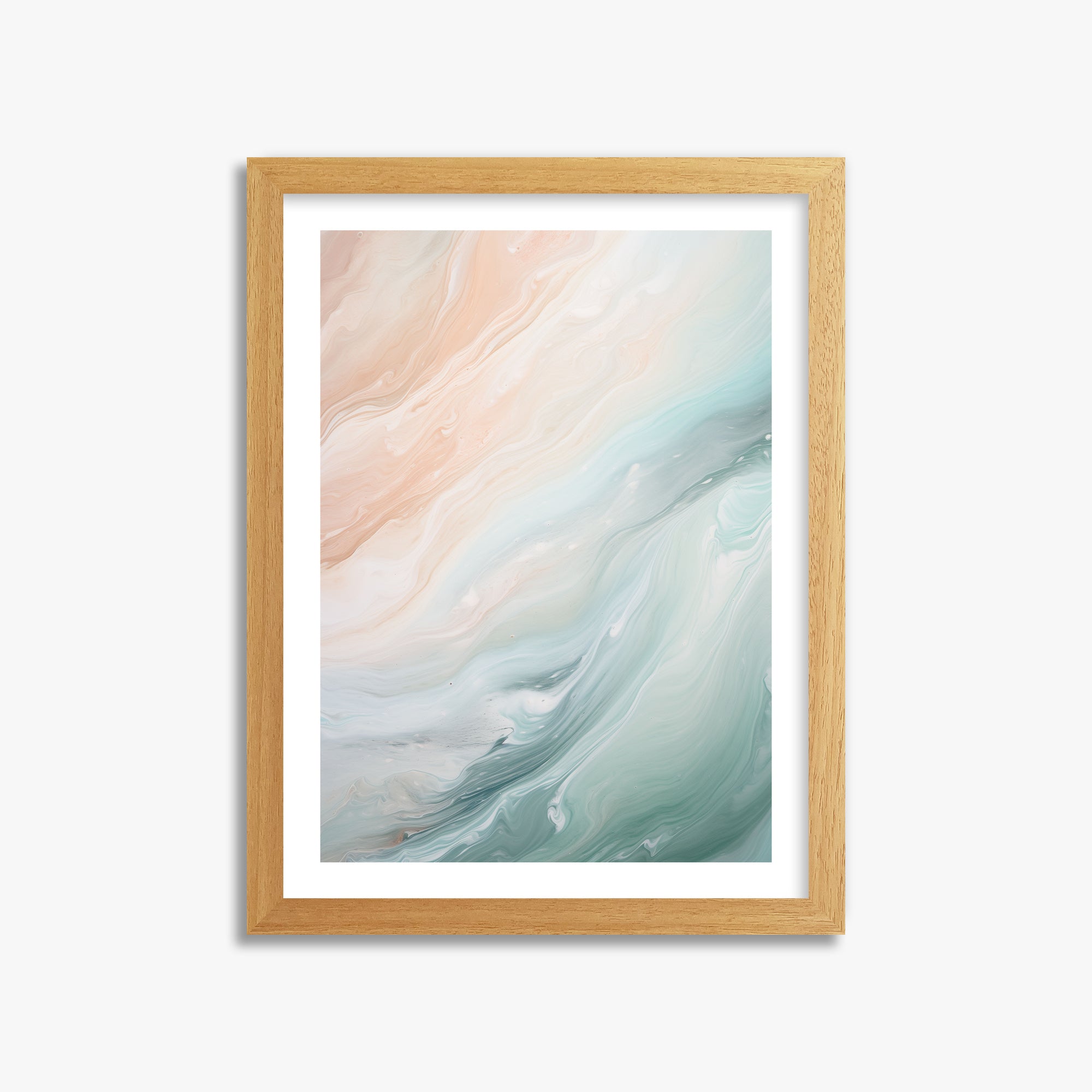 Coastal Dreams Marble, 30x40cm Framed Poster With Oak Frame