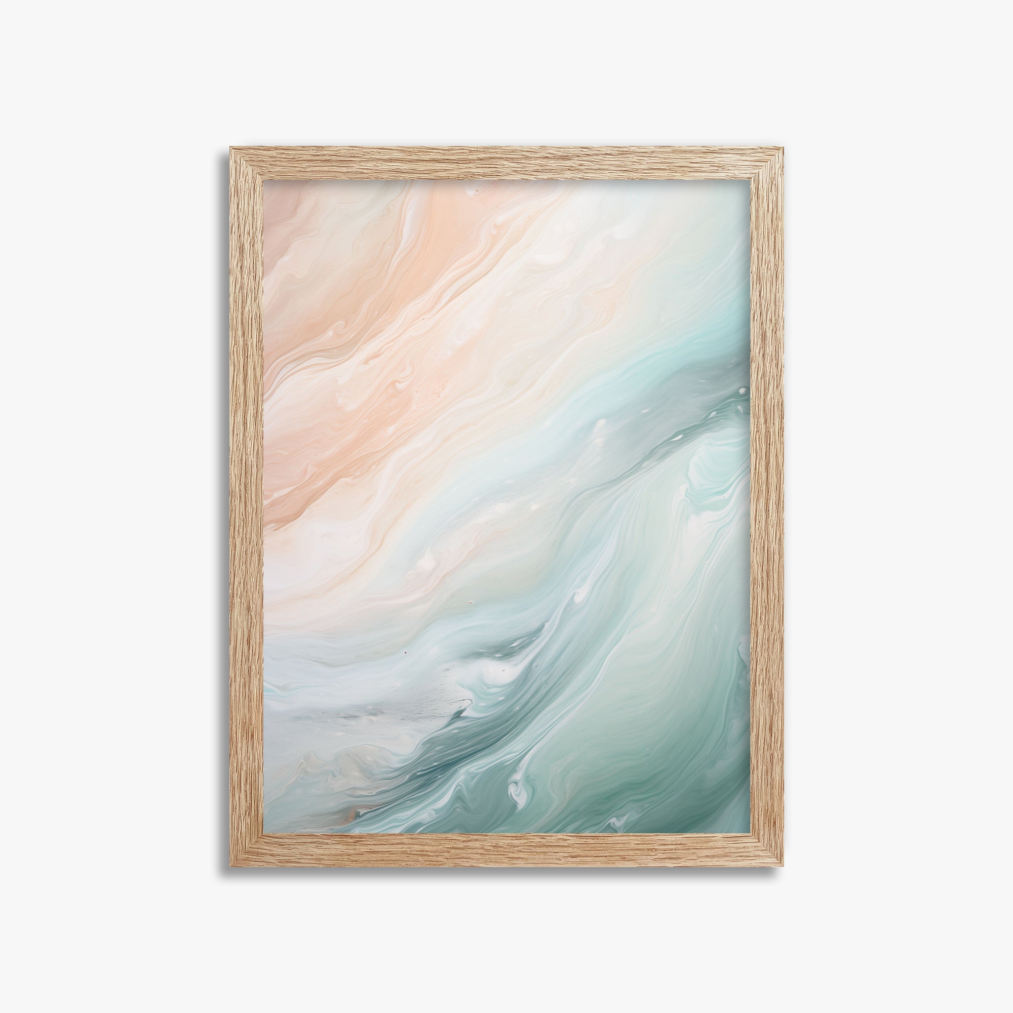 Coastal Dreams Marble, 30x40cm Framed Poster With Raw Oak Frame
