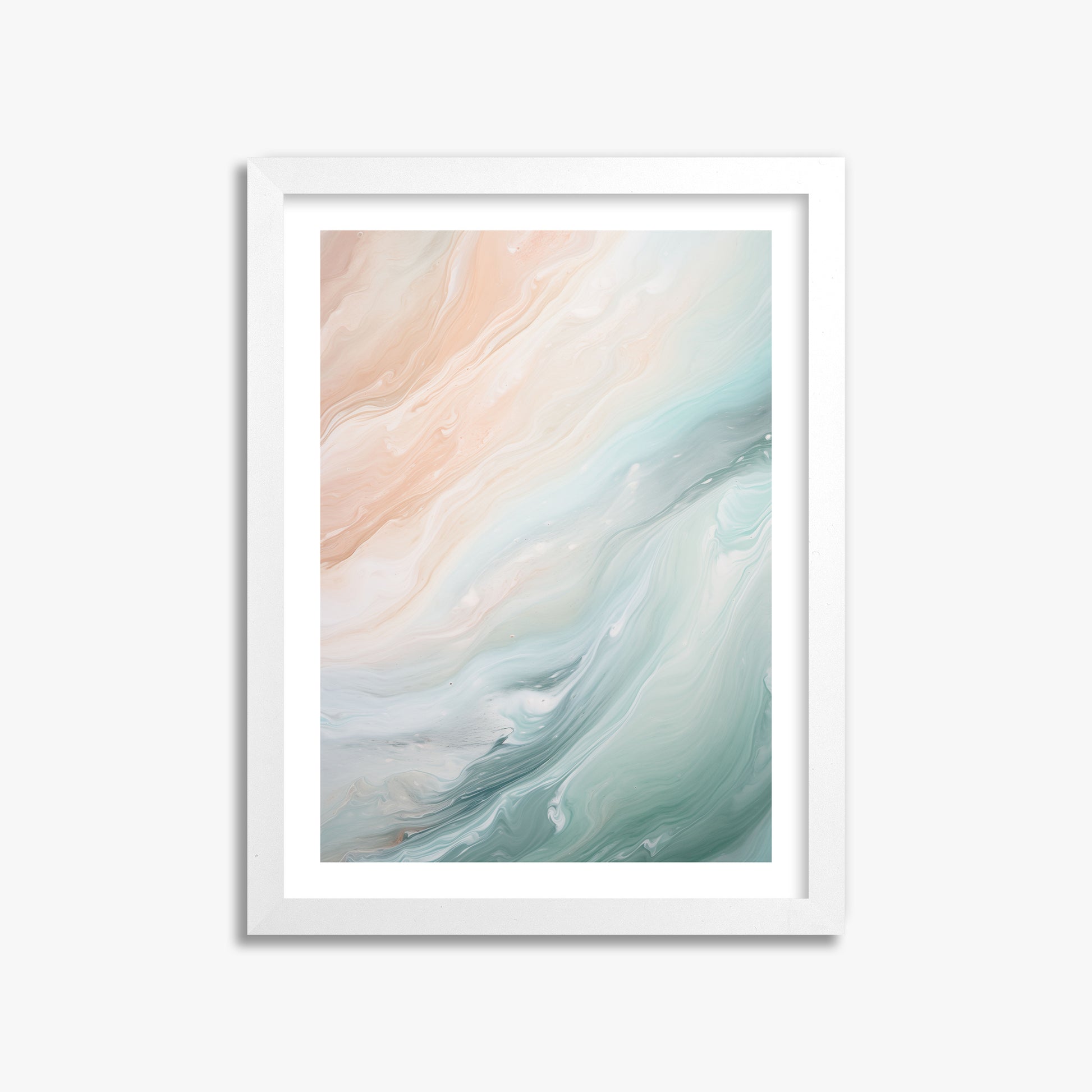 Coastal Dreams Marble, 30x40cm Framed Poster With White Frame