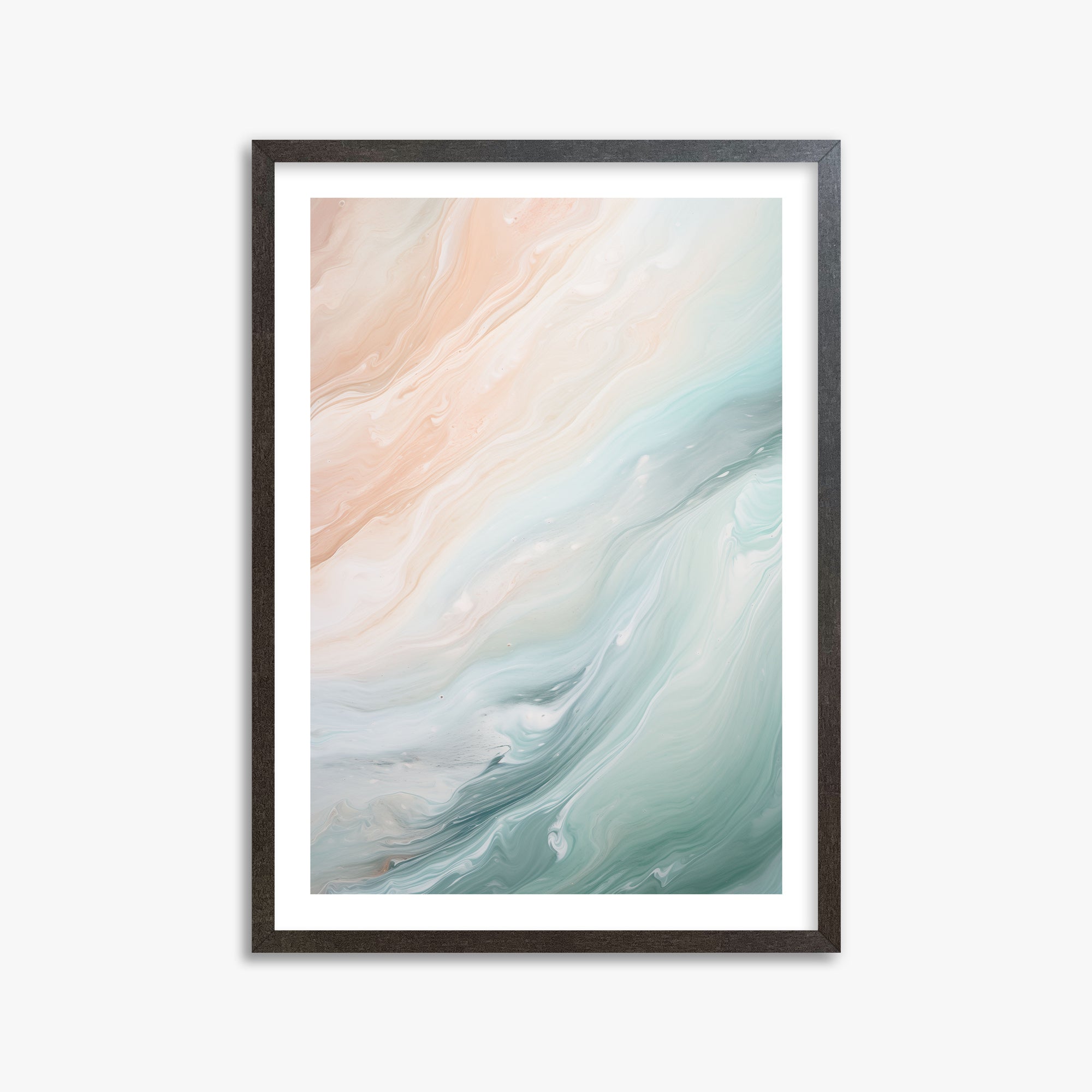 Coastal Dreams Marble, 50x70cm Framed Poster With Espresso Frame