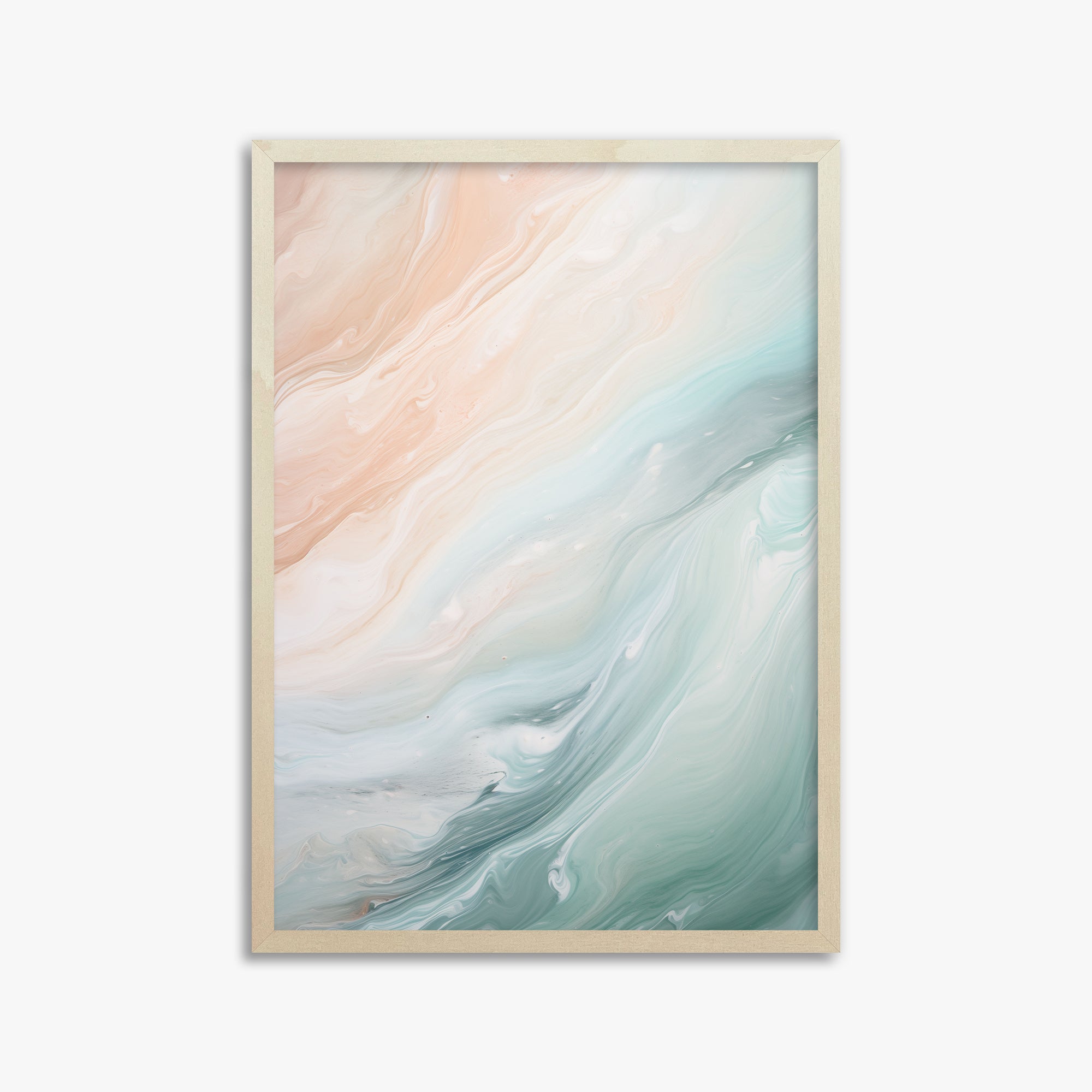 Coastal Dreams Marble, 50x70cm Framed Poster With Lime Wood Frame