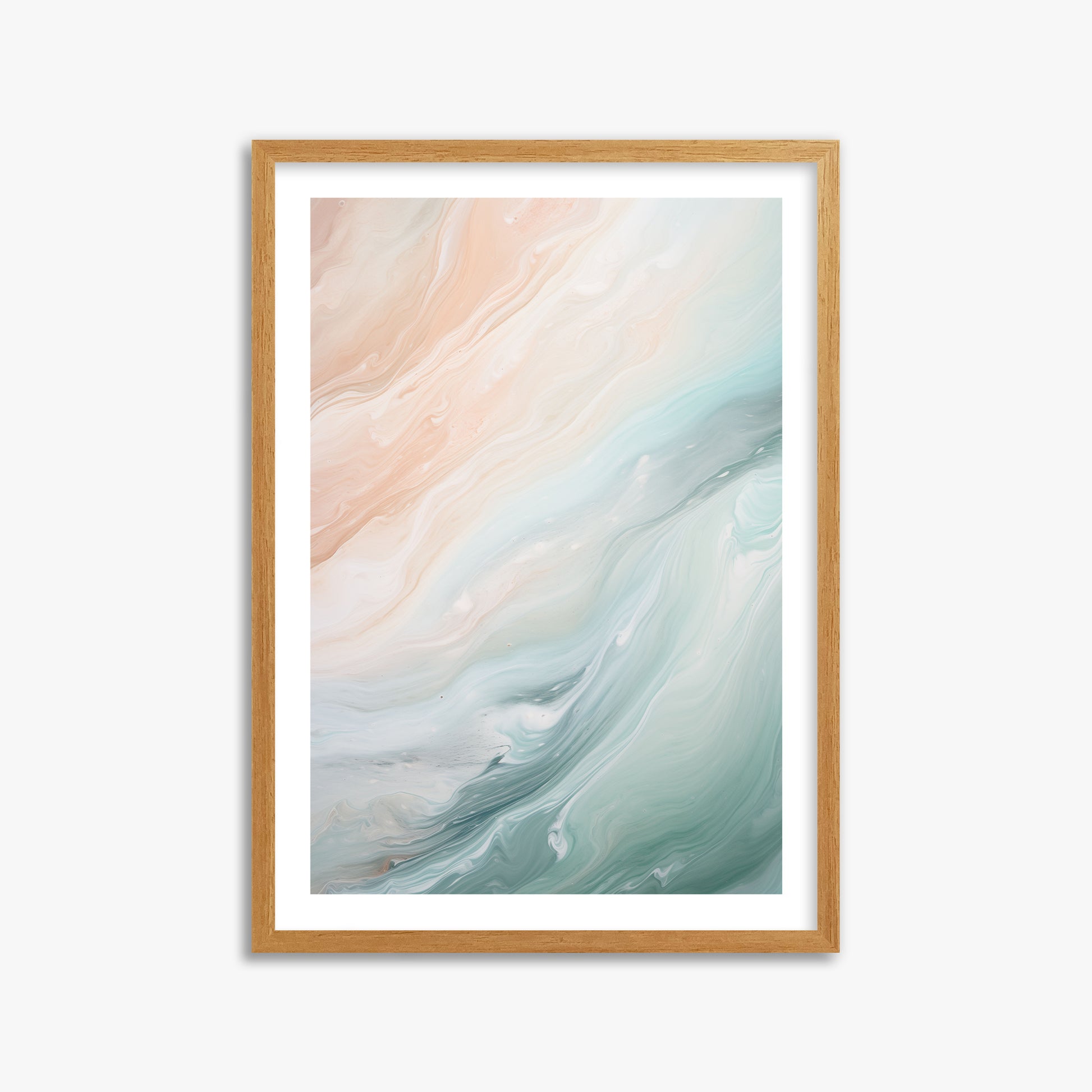 Coastal Dreams Marble, 50x70cm Framed Poster With Oak Frame
