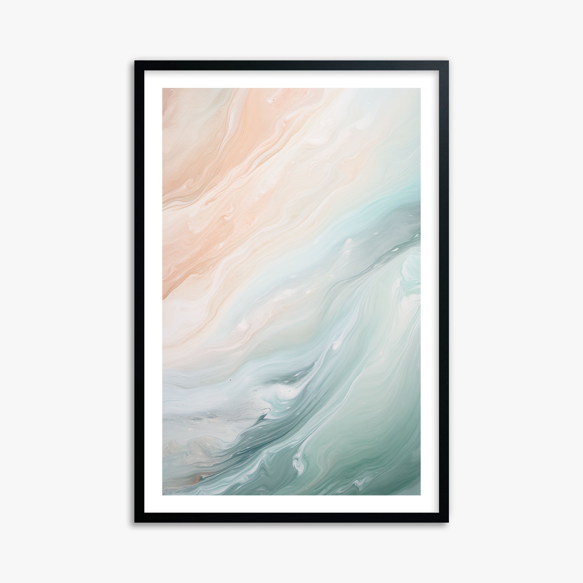 Coastal Dreams Marble, 61x91cm Framed Poster With Black Frame
