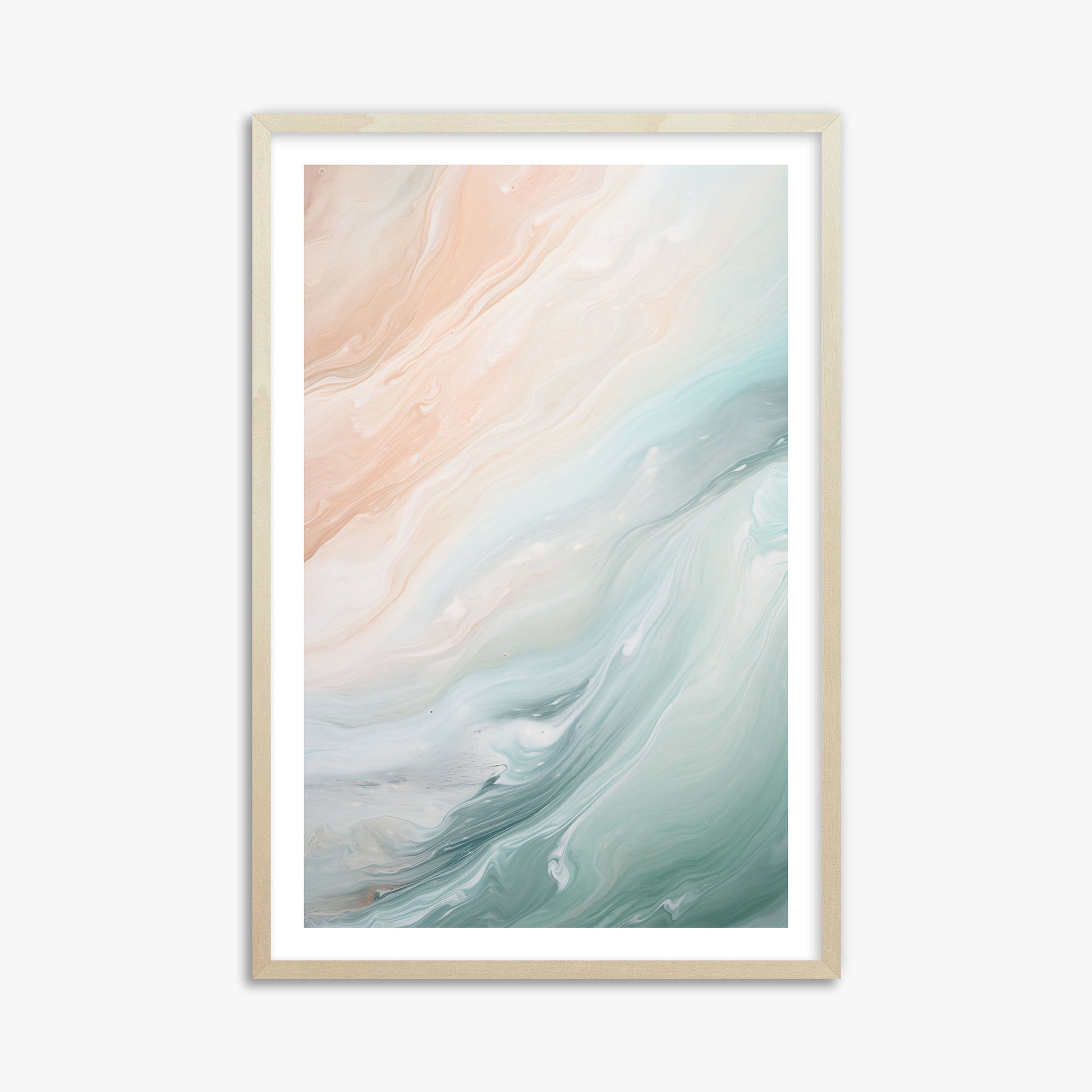 Coastal Dreams Marble, 61x91cm Framed Poster With Lime Wood Frame