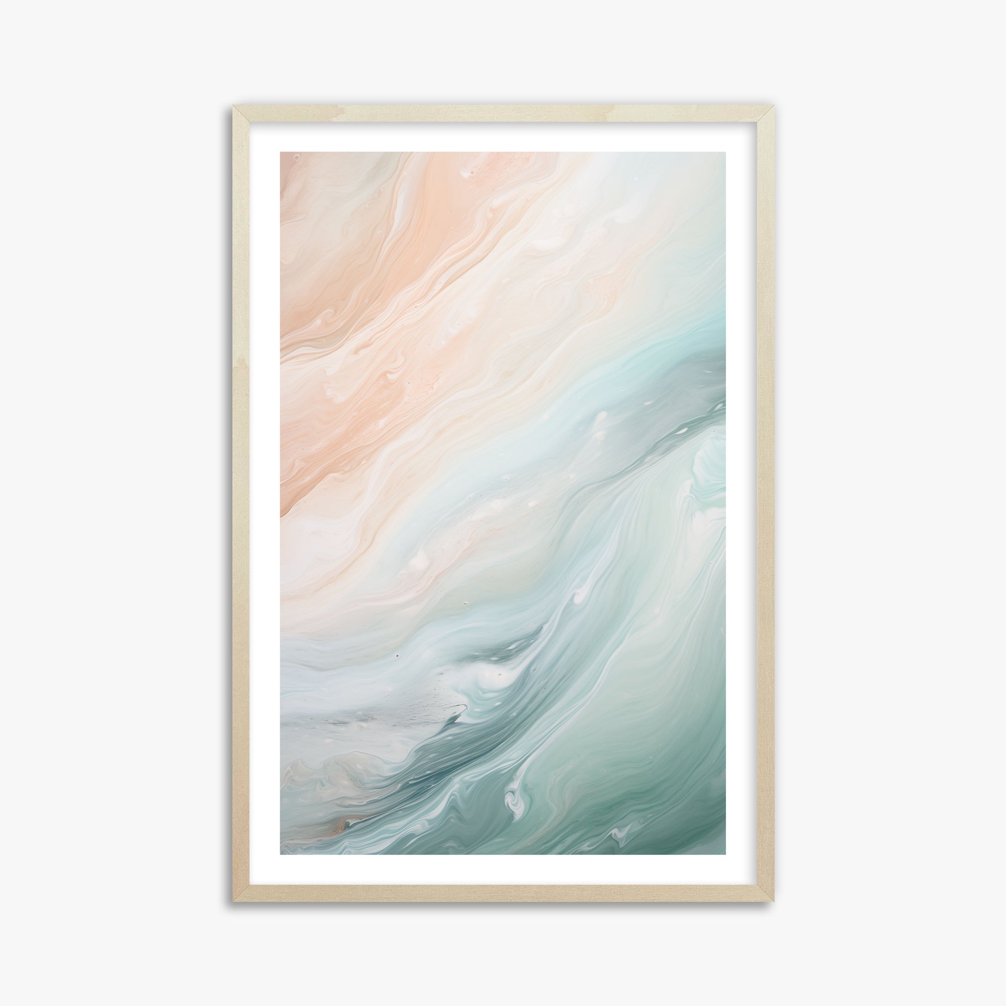 Coastal Dreams Marble, 61x91cm Framed Poster With Lime Wood Frame