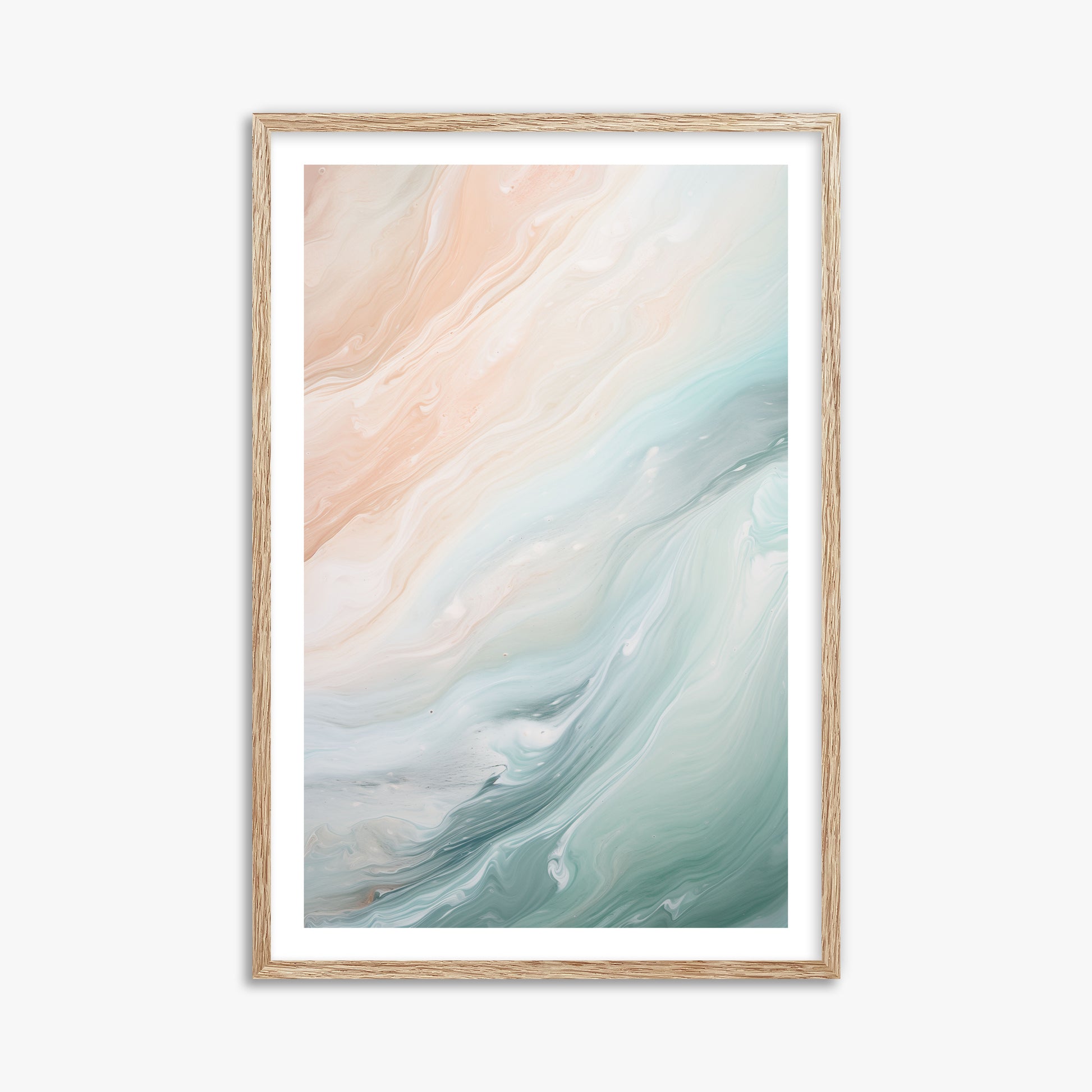 Coastal Dreams Marble, 61x91cm Framed Poster With Raw Oak Frame
