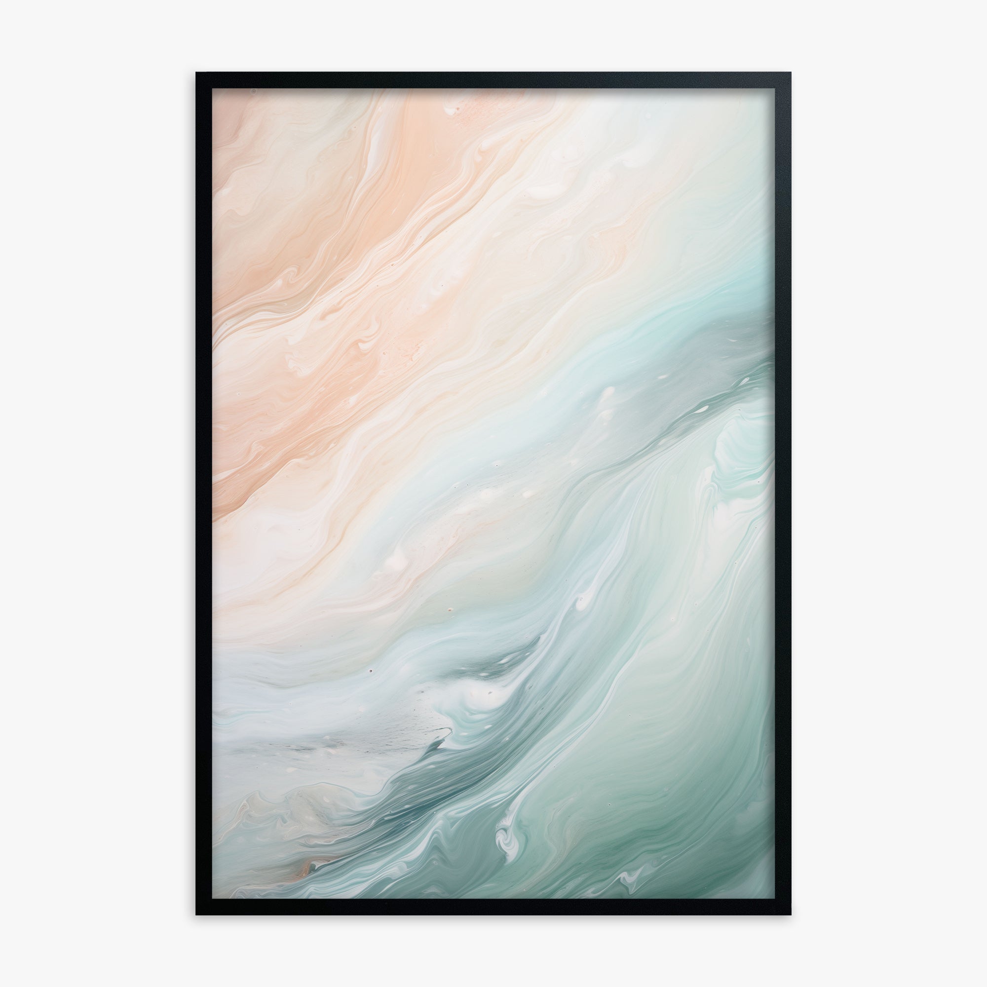 Coastal Dreams Marble, Black Framed Poster With Black Frame