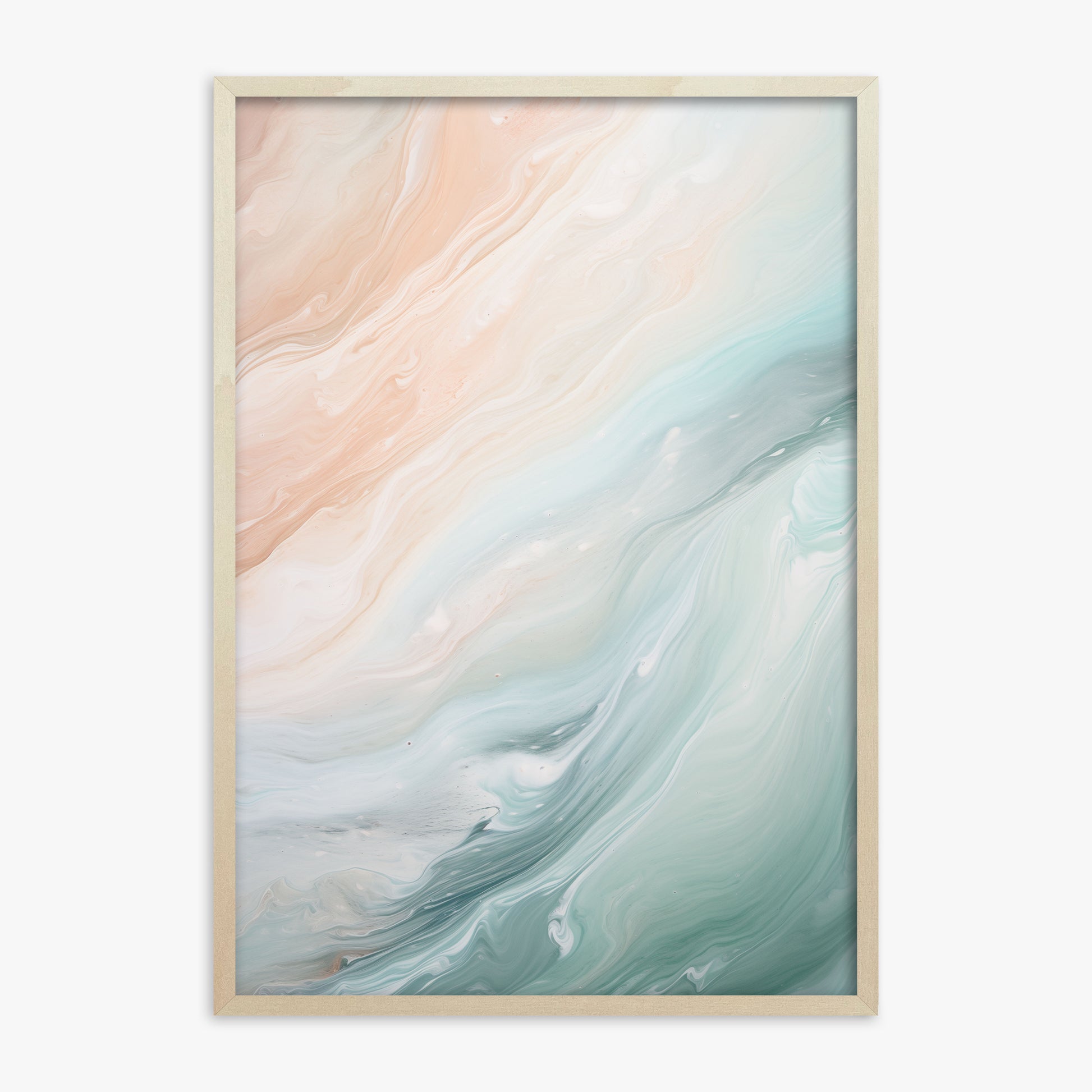 Coastal Dreams Marble, 70x100cm Framed Poster With Lime Wood Frame