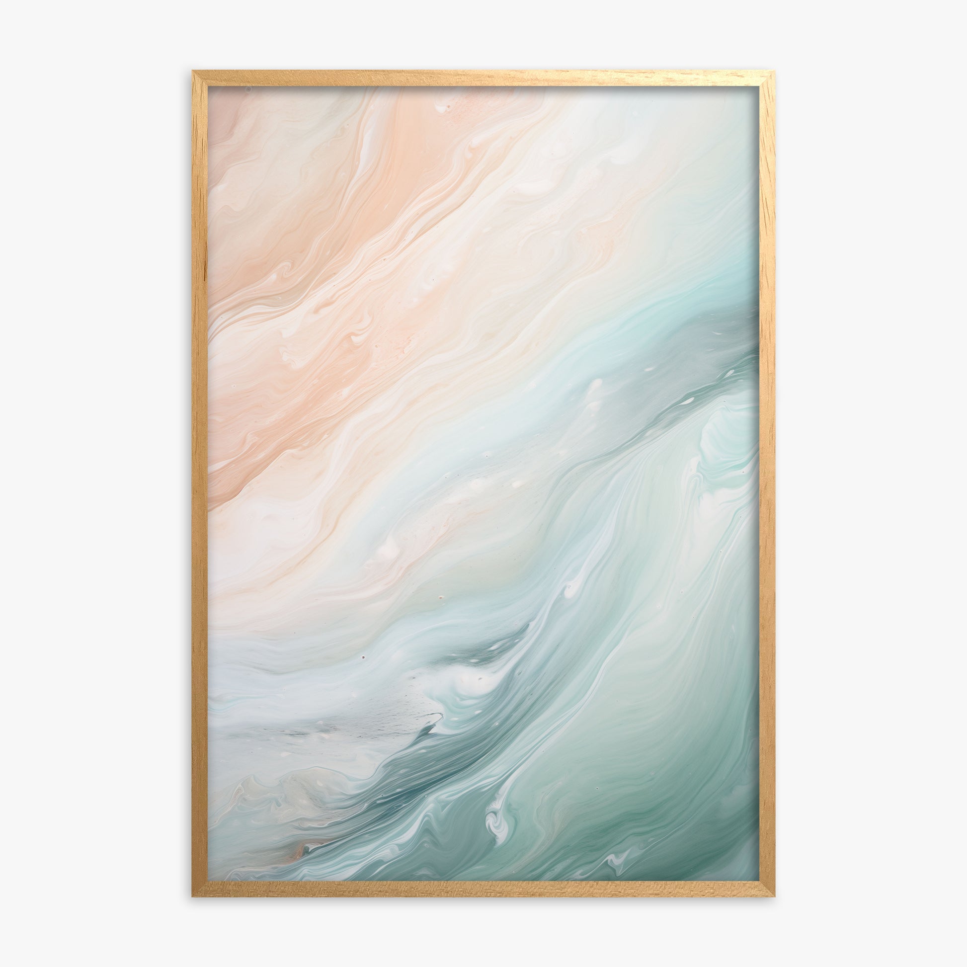 Coastal Dreams Marble, Oak Framed Poster With Oak Frame