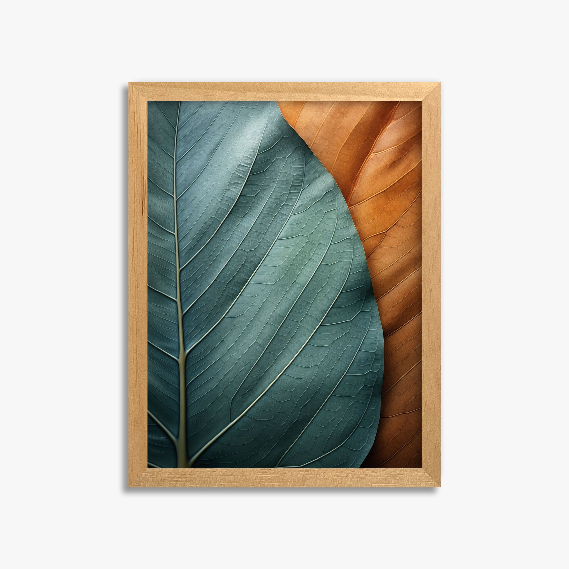 Autumn Symphony Leaves, 30x40cm Framed Poster With Oak Frame