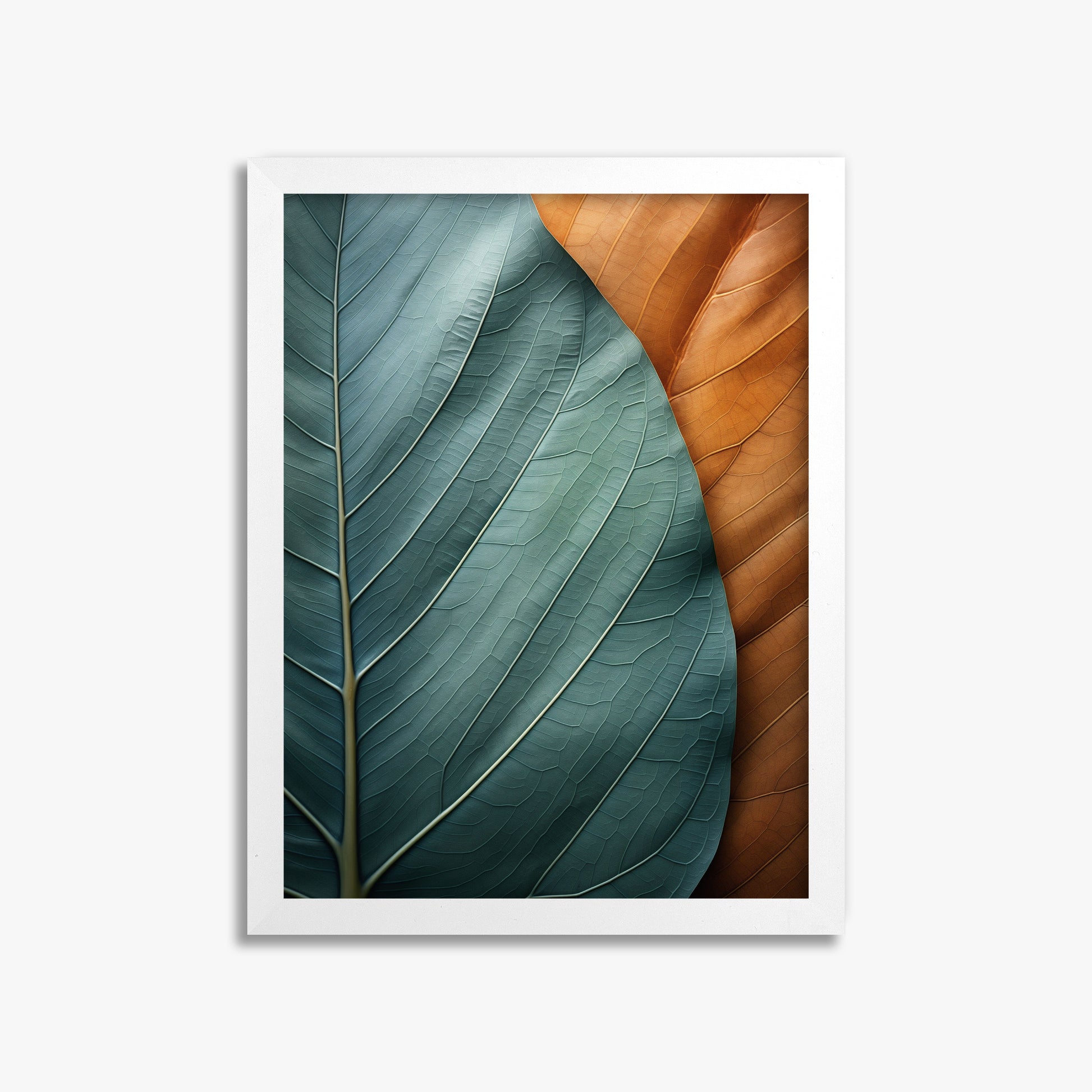 Autumn Symphony Leaves, 30x40cm Framed Poster With White Frame