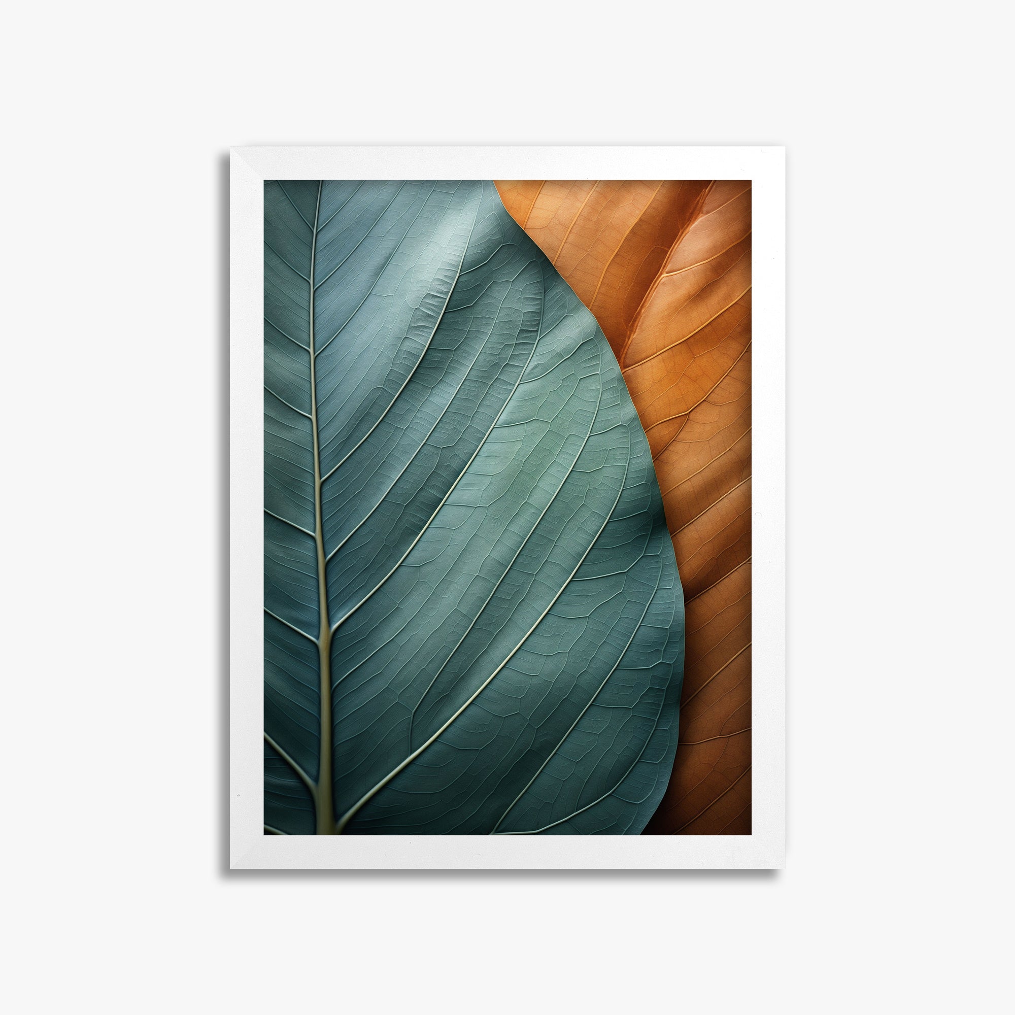 Autumn Symphony Leaves, 30x40cm Framed Poster With White Frame