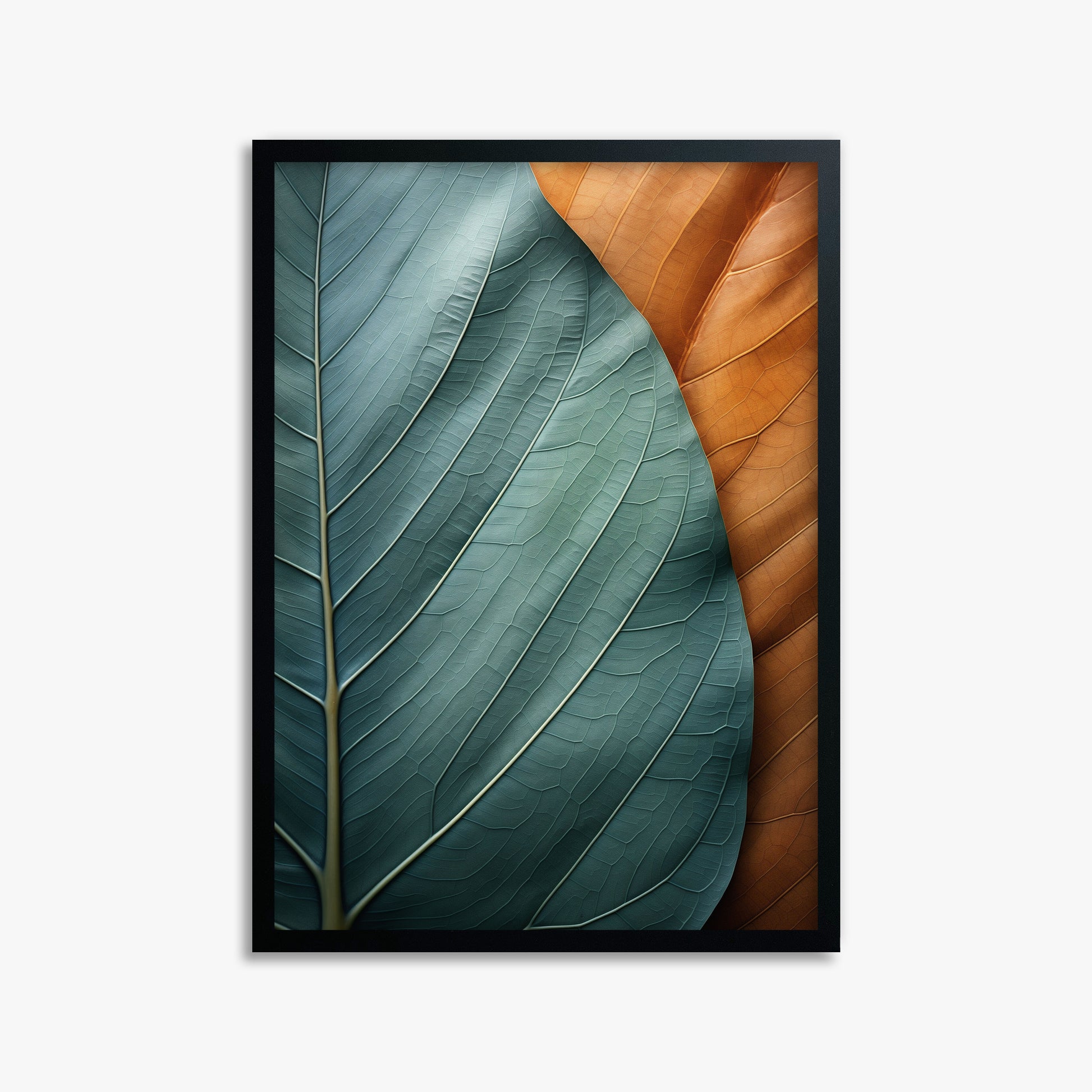 Autumn Symphony Leaves, 50x70cm Framed Poster With Black Frame