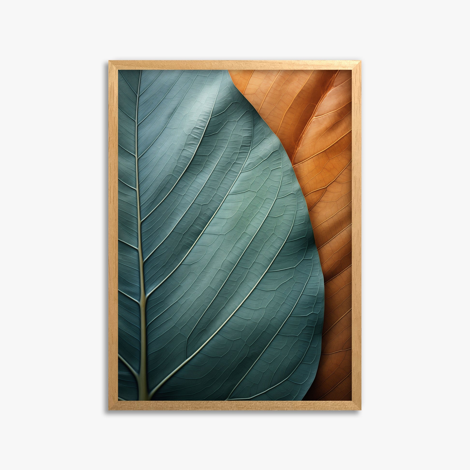 Autumn Symphony Leaves, 50x70cm Framed Poster With Oak Frame