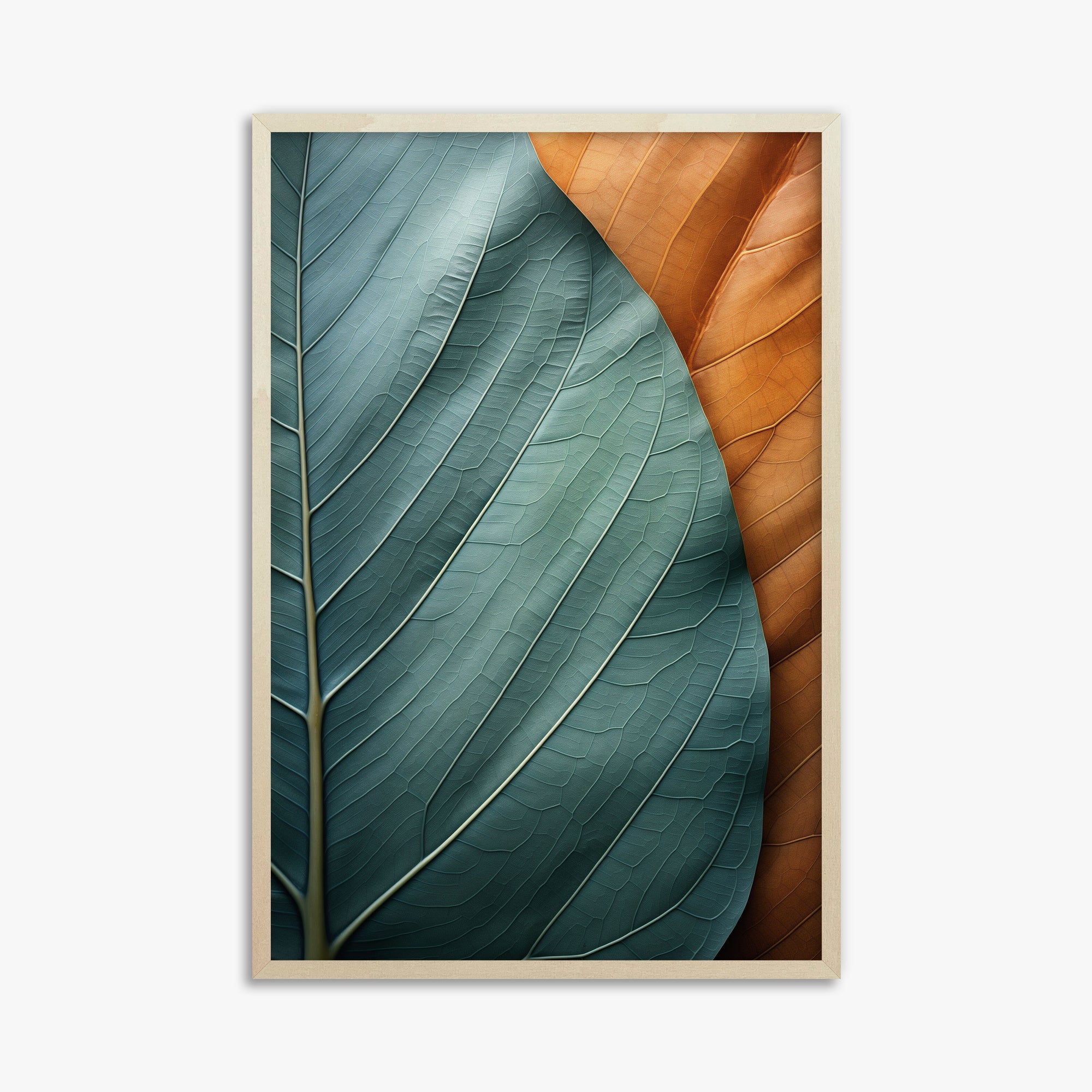 Autumn Symphony Leaves, 61x91cm Framed Poster With Lime Wood Frame