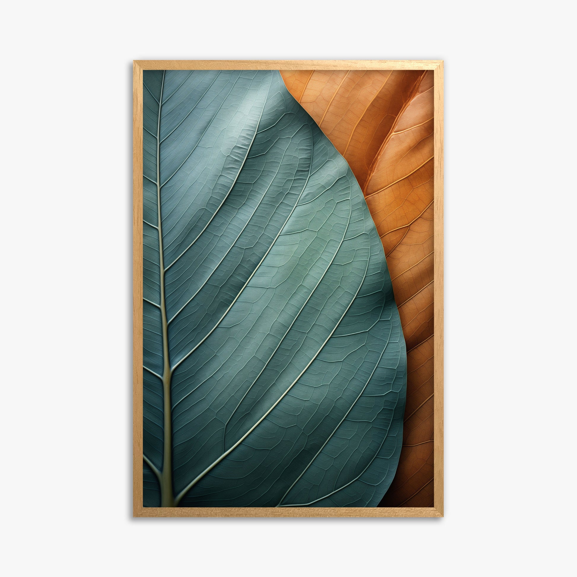 Autumn Symphony Leaves, 61x91cm Framed Poster With Oak Frame