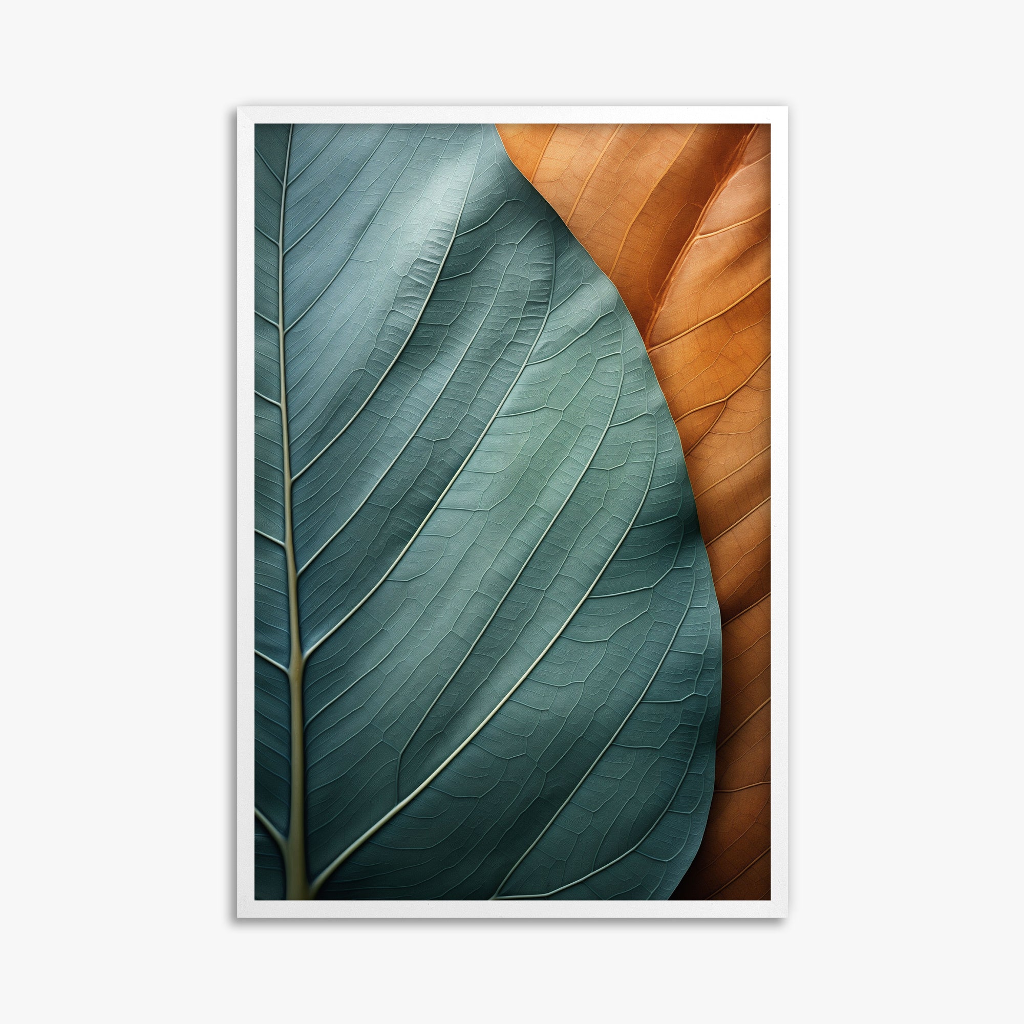 Autumn Symphony Leaves, 61x91cm Framed Poster With White Frame