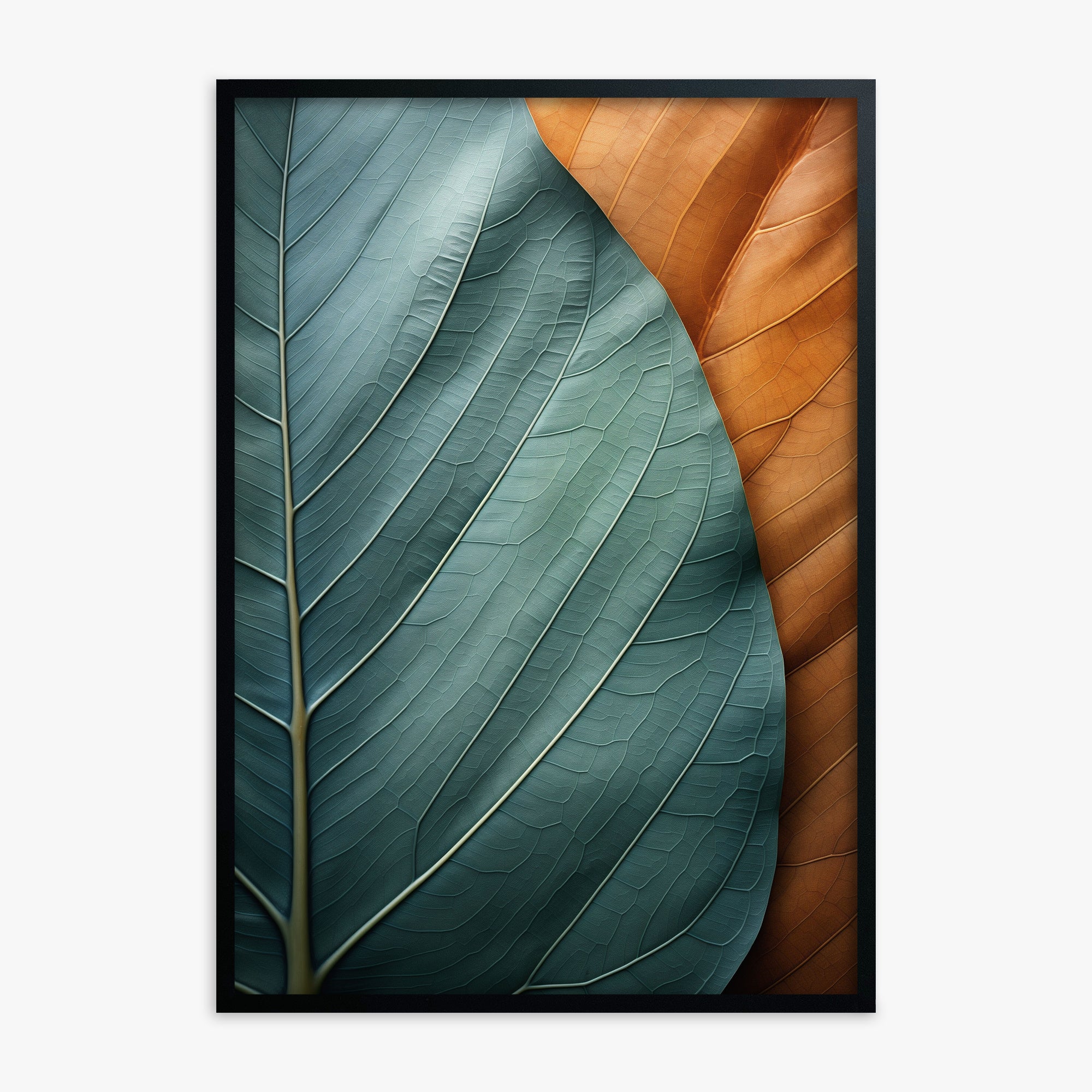 Autumn Symphony Leaves, Black Framed Poster With Black Frame