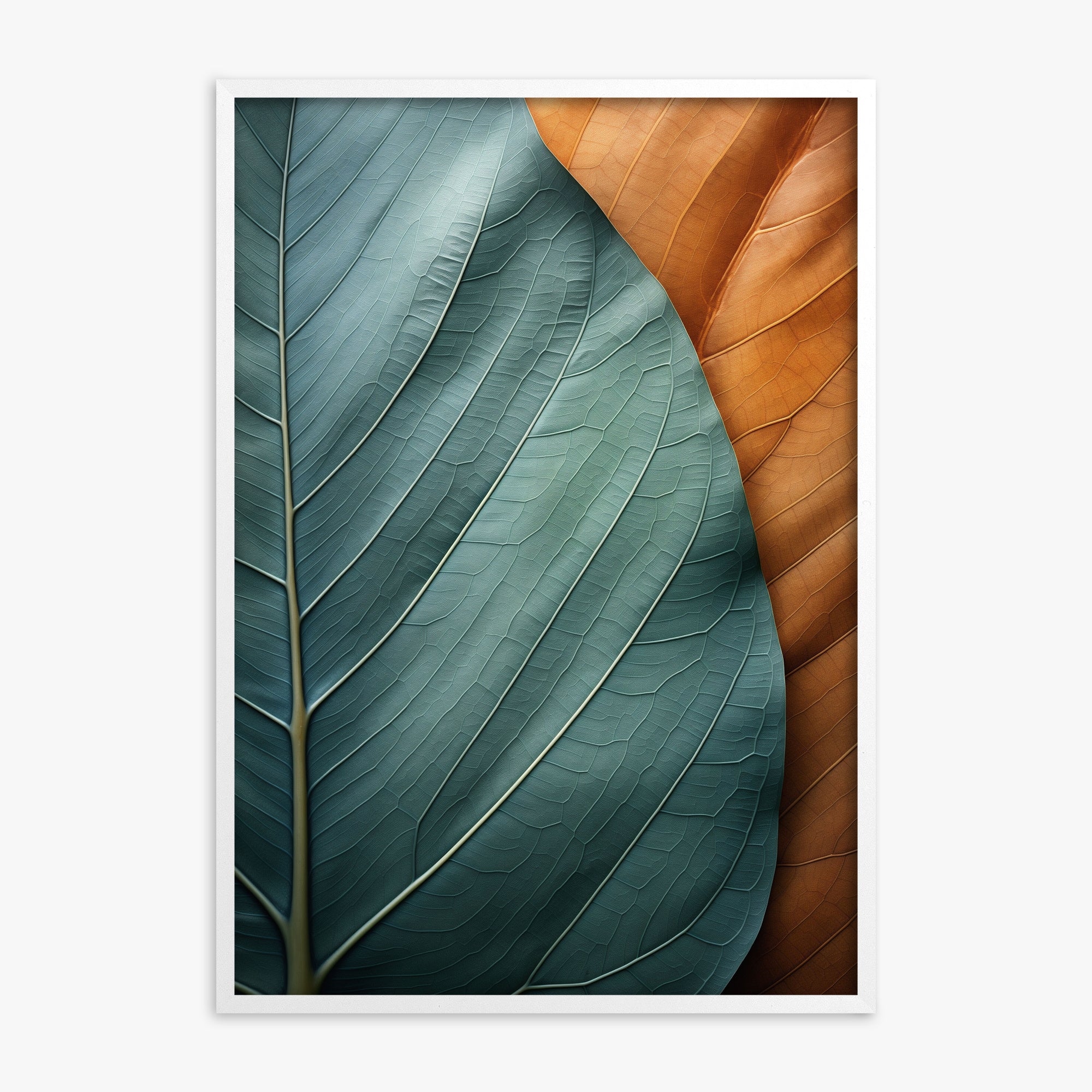 Autumn Symphony Leaves, White Framed Poster With White Frame