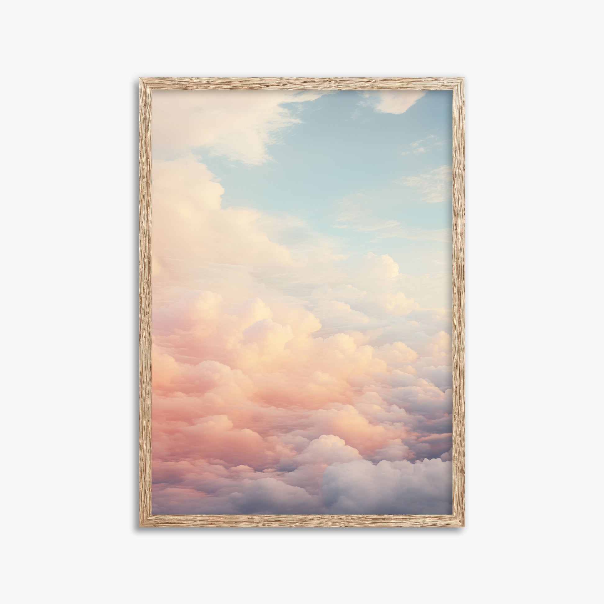 Celestial Cotton Candy, 50x70cm Framed Poster With Raw Oak Frame