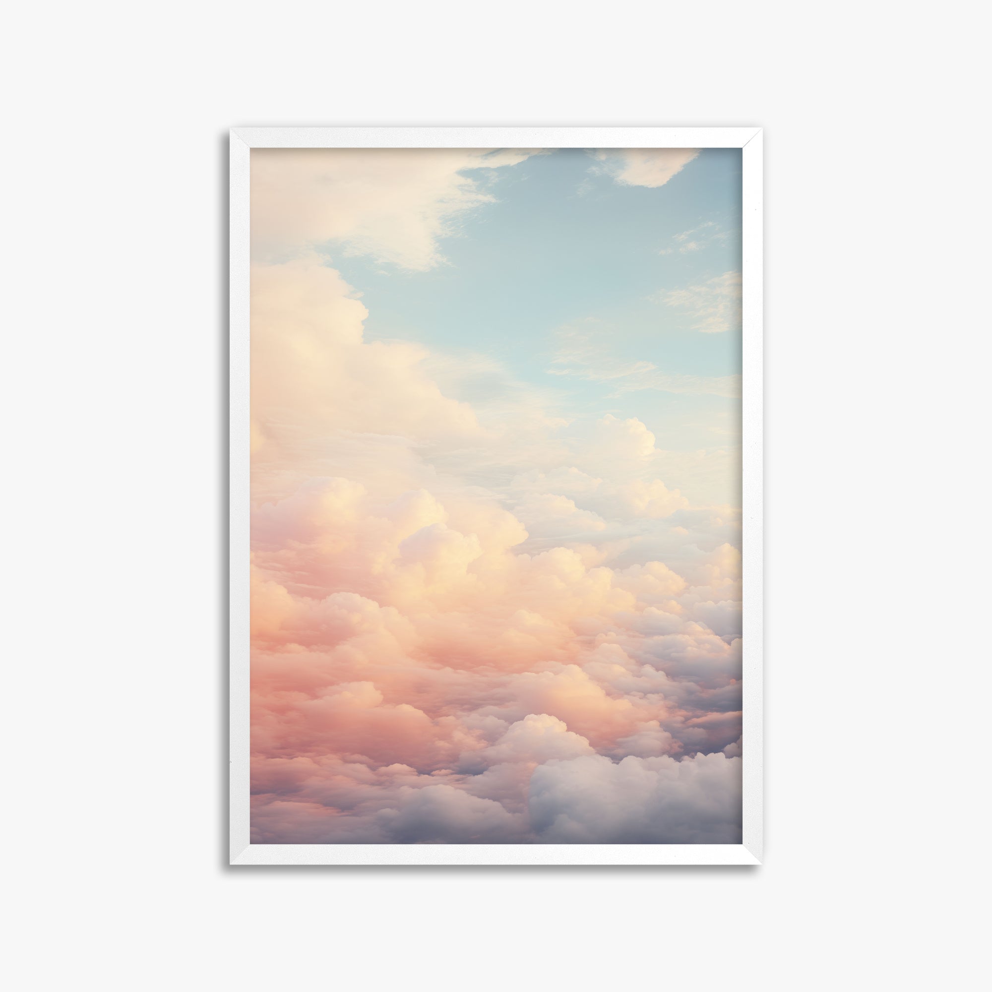 Celestial Cotton Candy, 50x70cm Framed Poster With White Frame