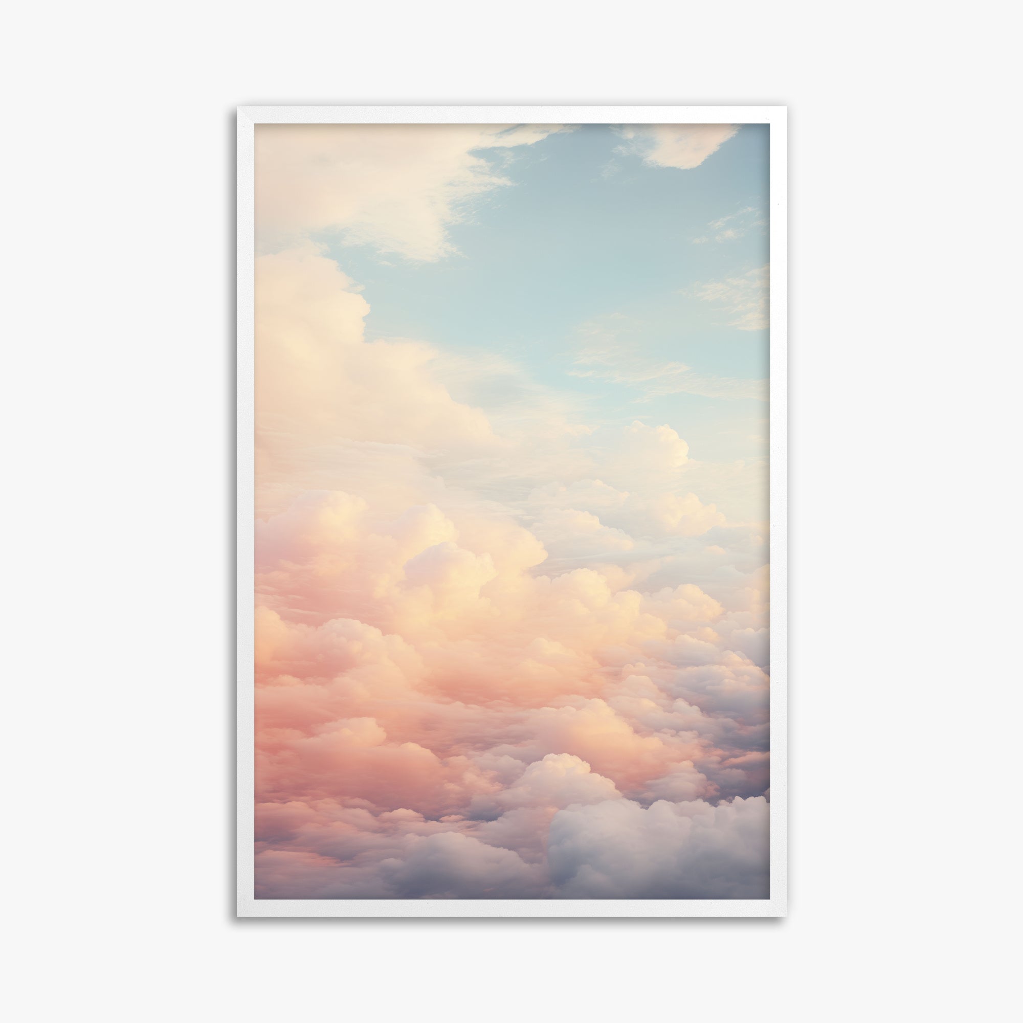 Celestial Cotton Candy, 61x91cm Framed Poster With White Frame