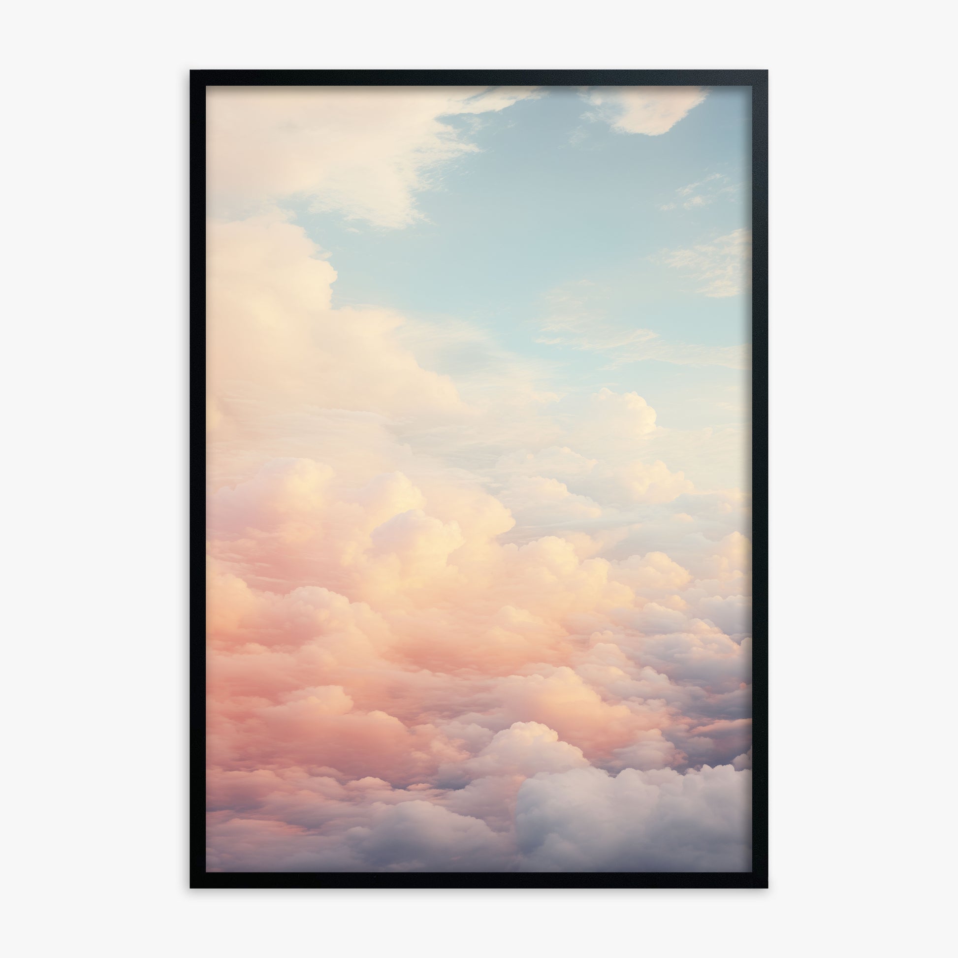 Celestial Cotton Candy, Black Framed Poster With Black Frame
