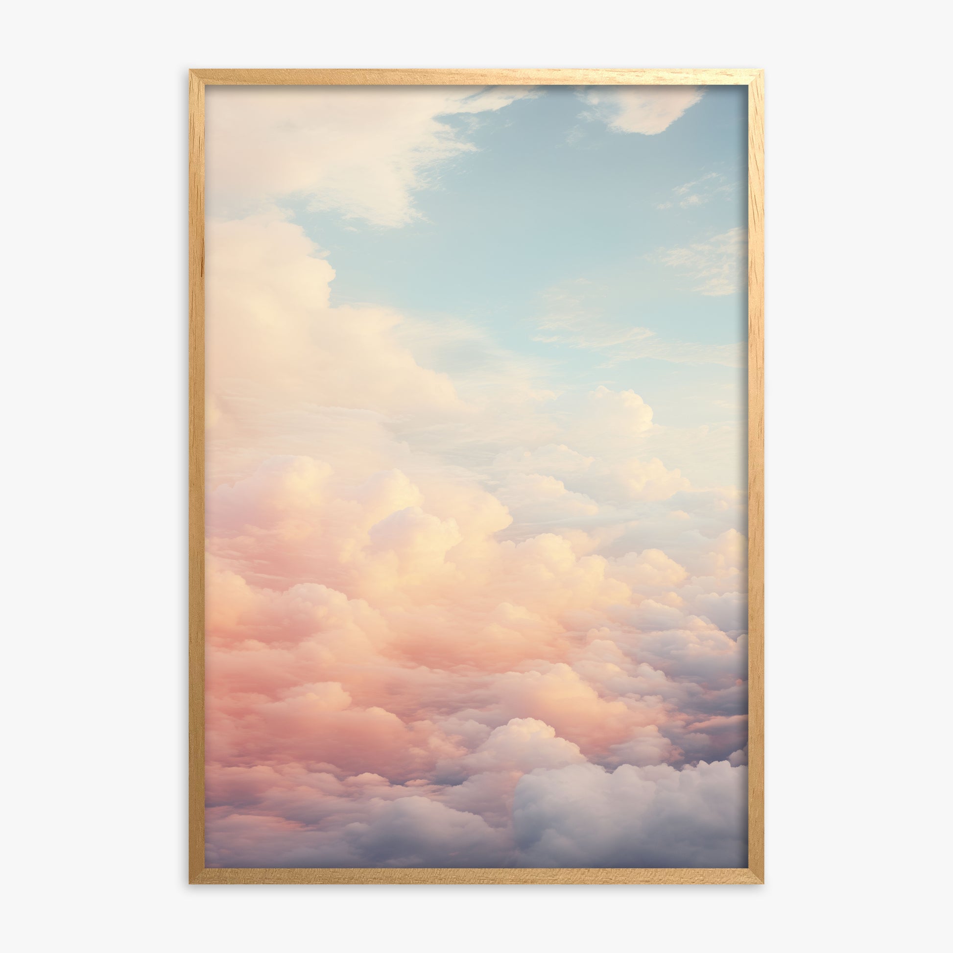 Celestial Cotton Candy, Oak Framed Poster With Oak Frame
