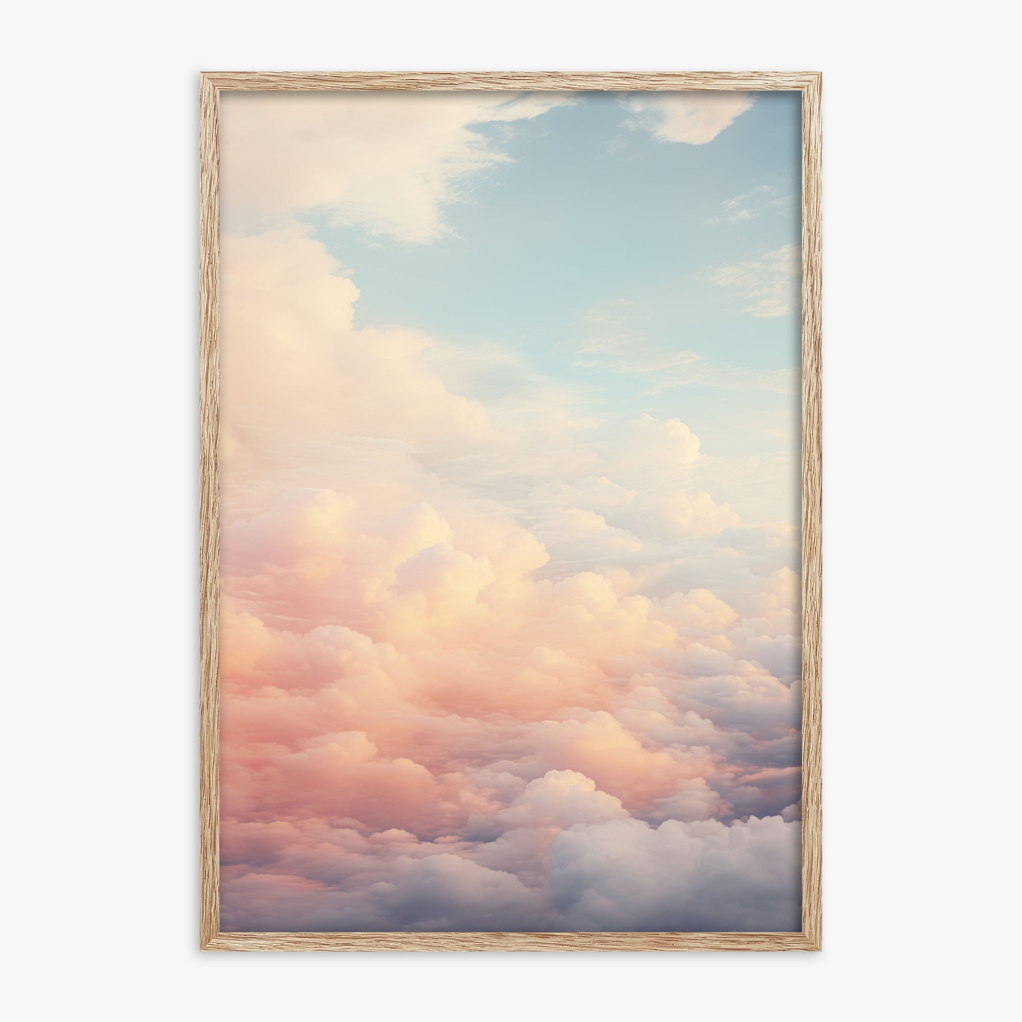 Celestial Cotton Candy, 70x100cm Framed Poster With Raw Oak Frame