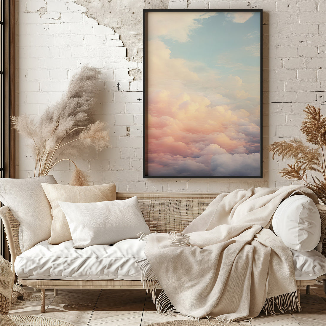 Celestial Cotton Candy, 50x70cm Framed Poster With Black Frame