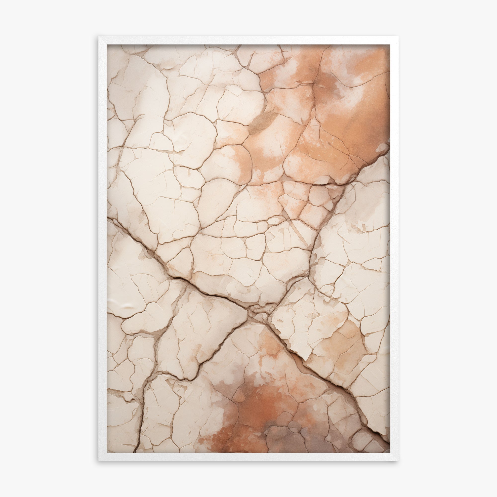Desert Mosaic, White Framed Poster With White Frame