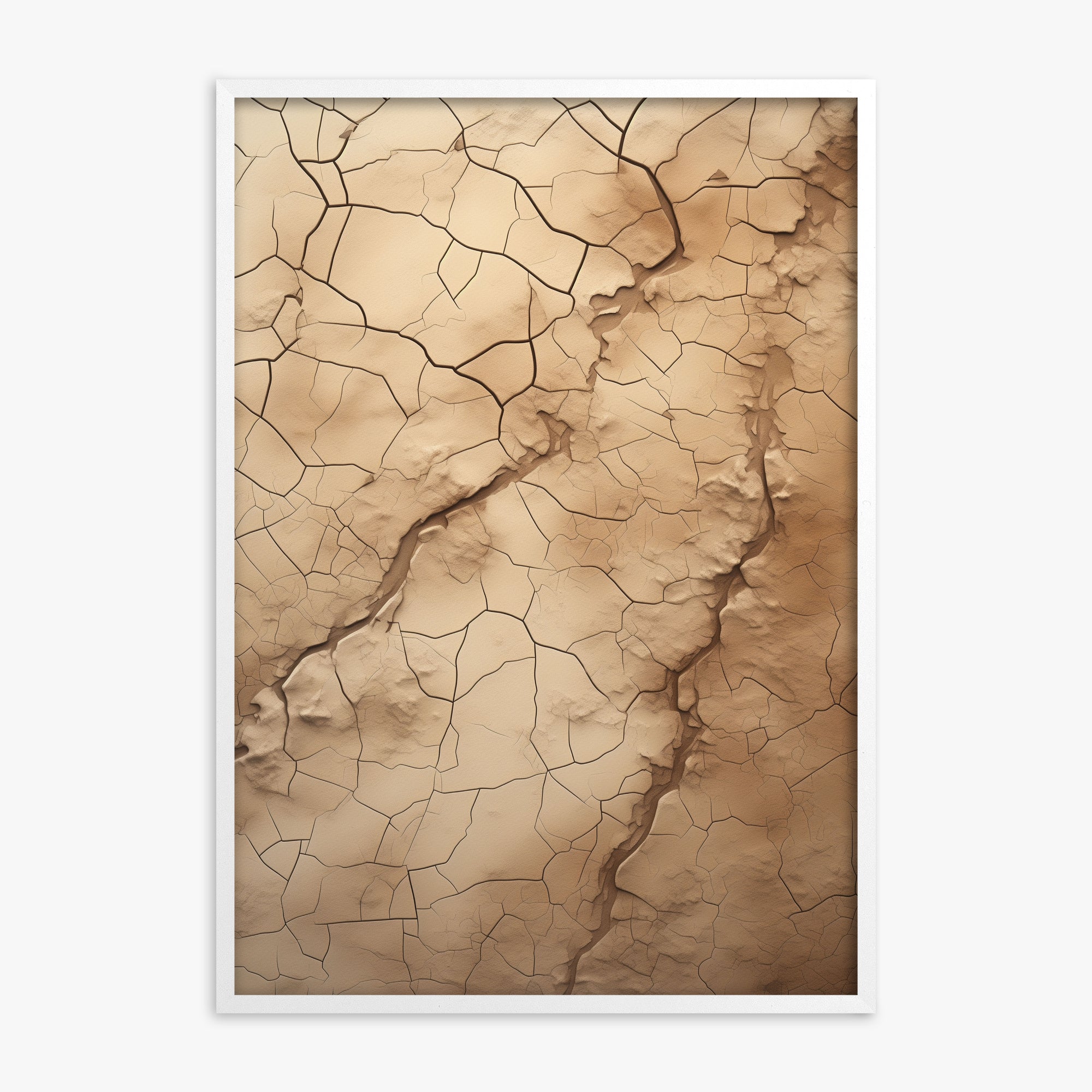 Desert Fragments, White Framed Poster With White Frame