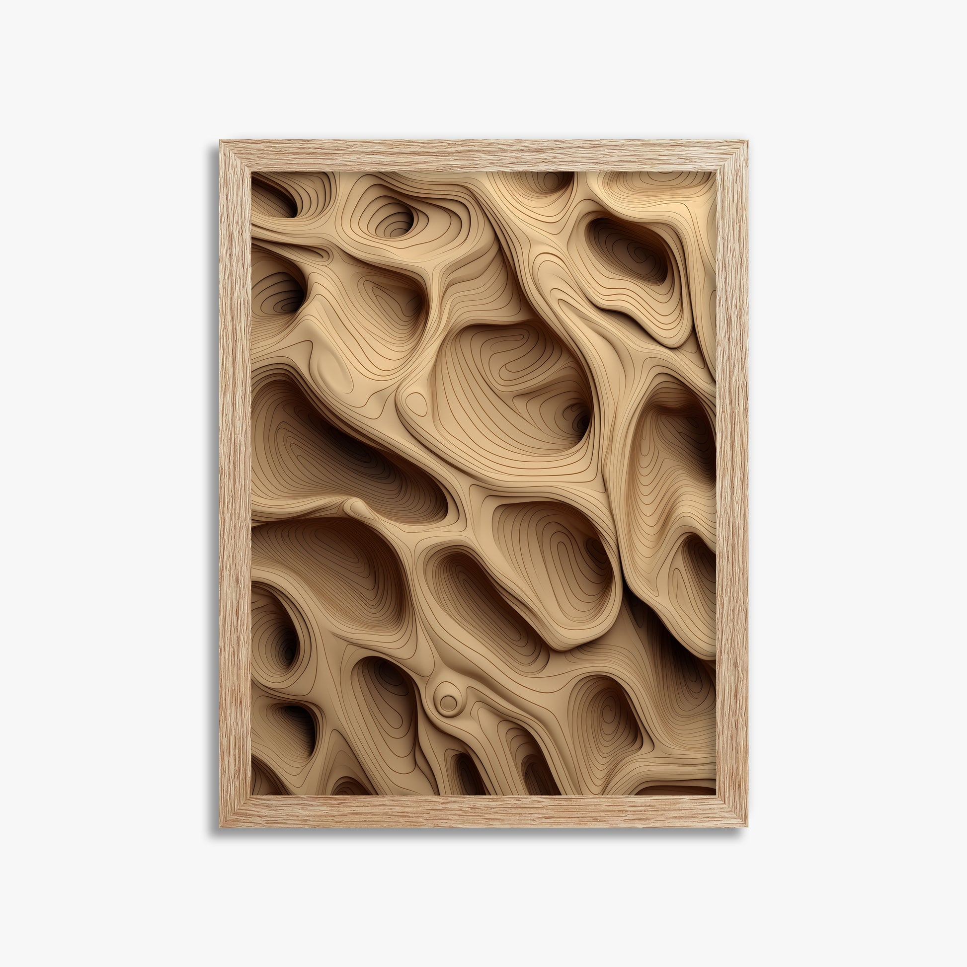 Woodland Caves, 30x40cm Framed Poster With Raw Oak Frame
