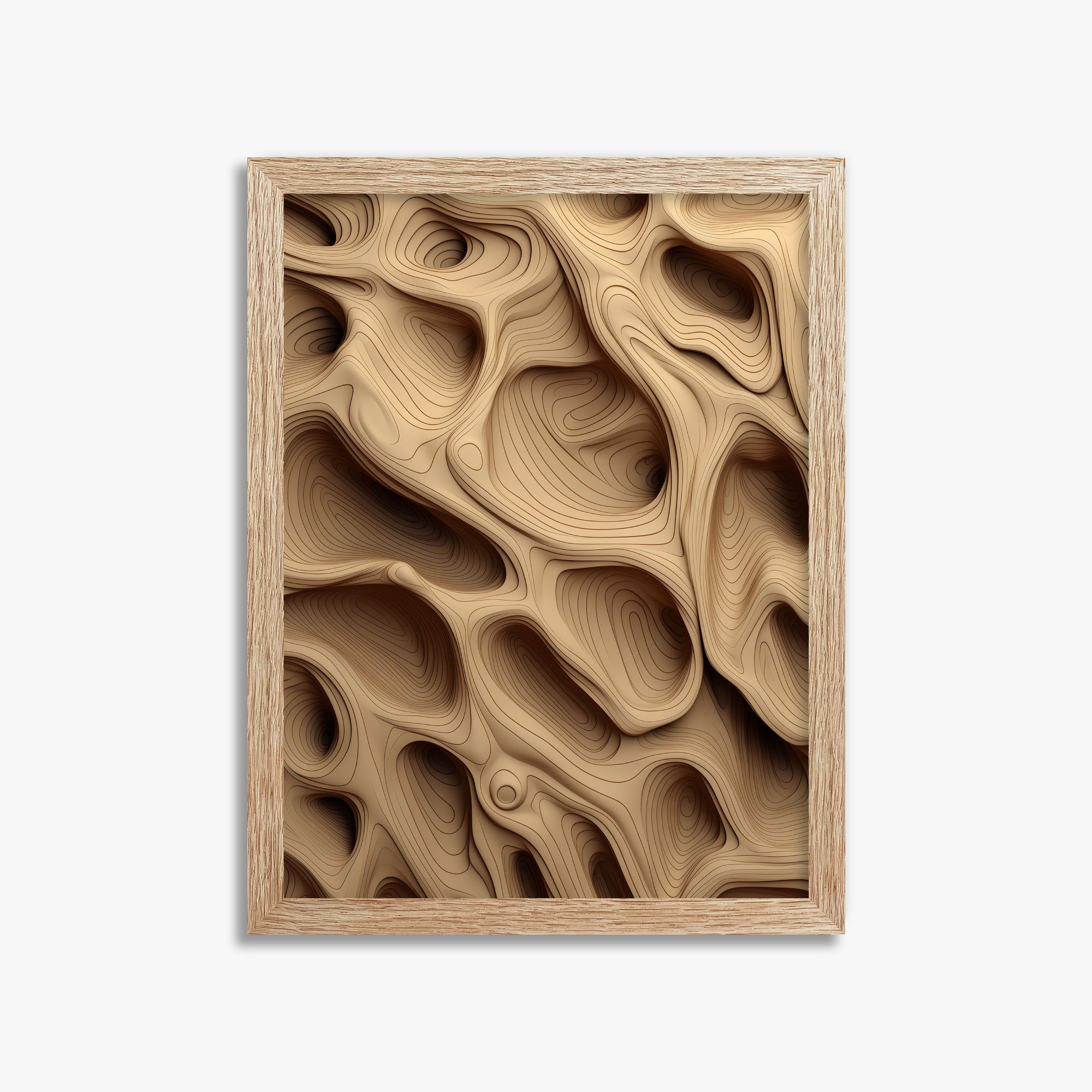 Woodland Caves, 30x40cm Framed Poster With Raw Oak Frame
