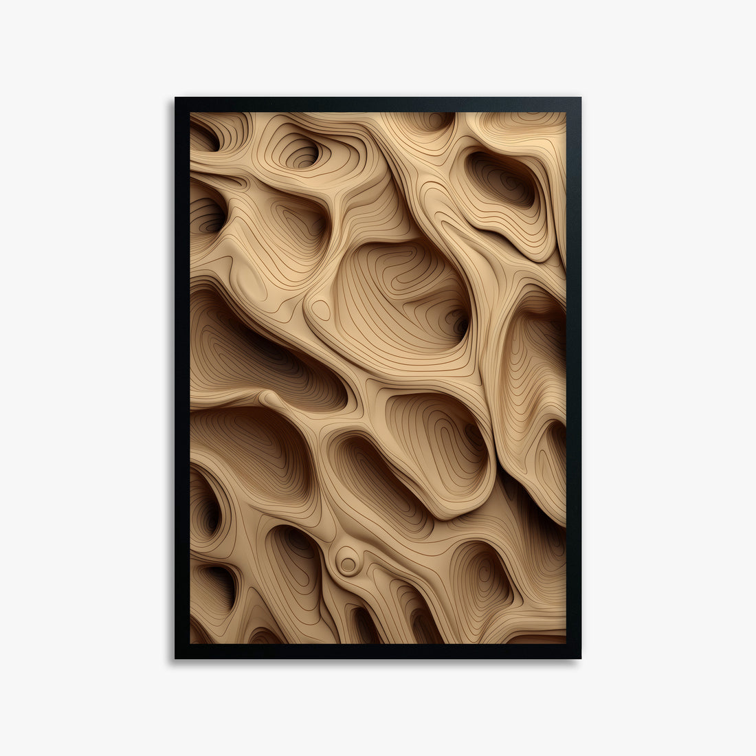 Woodland Caves, 50x70cm Framed Poster With Black Frame