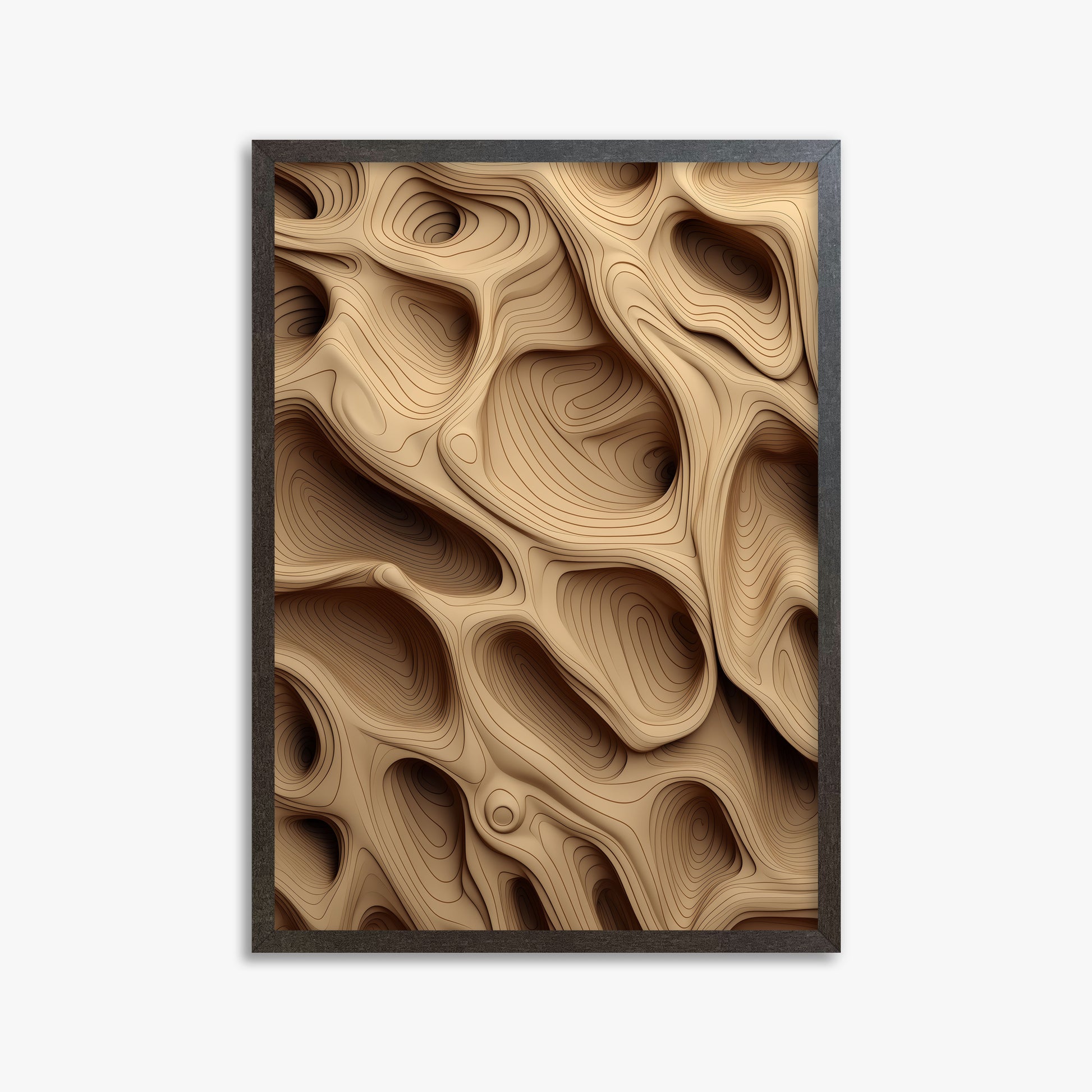 Woodland Caves, 50x70cm Framed Poster With Espresso Frame