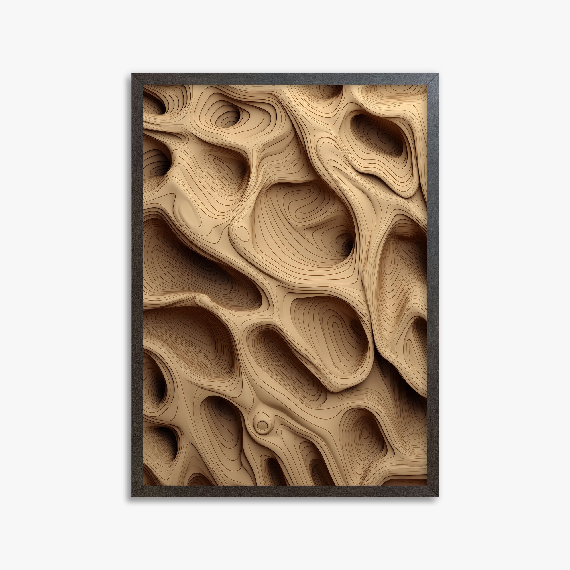 Woodland Caves, 50x70cm Framed Poster With Espresso Frame