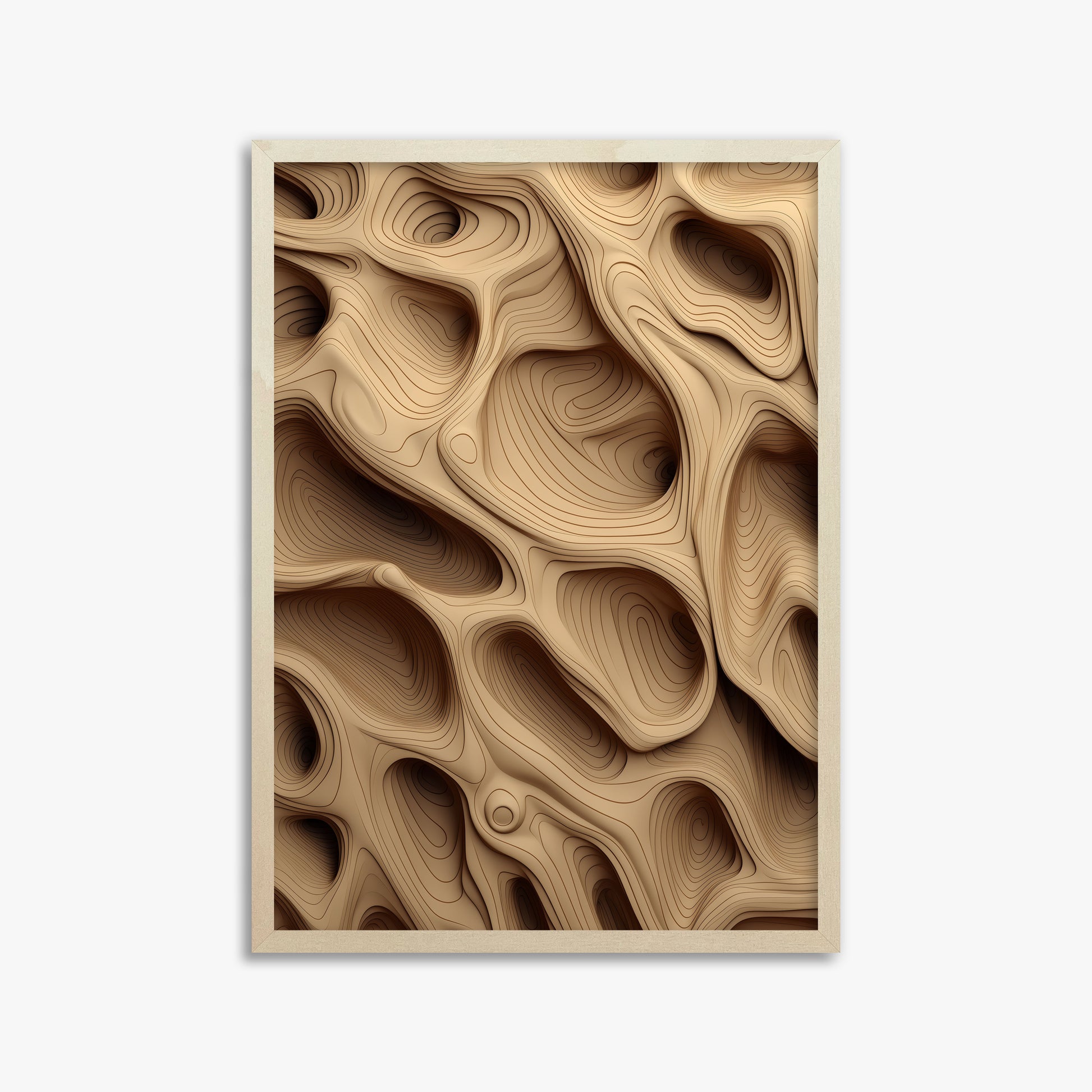 Woodland Caves, 50x70cm Framed Poster With Lime Wood Frame