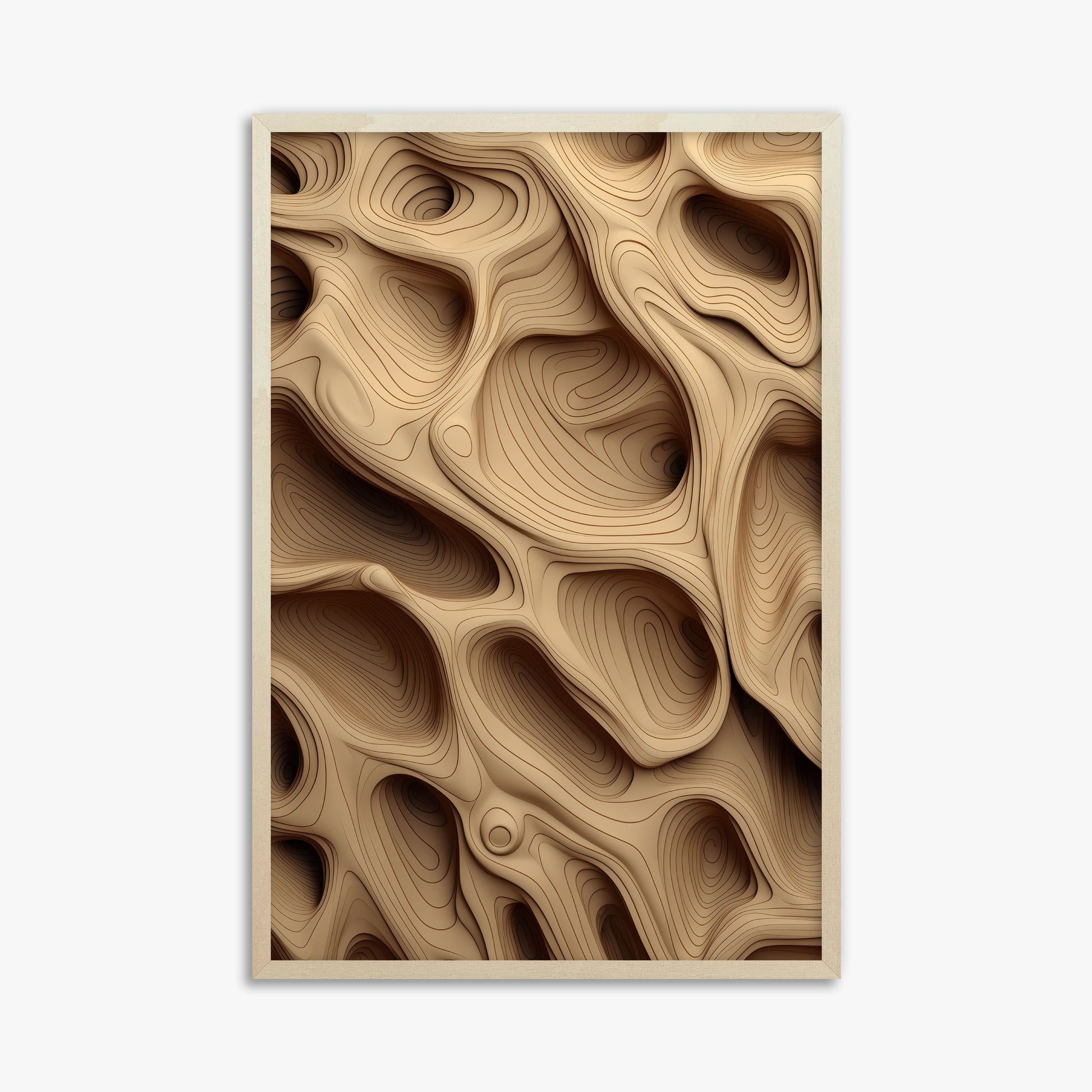 Woodland Caves, 61x91cm Framed Poster With Lime Wood Frame