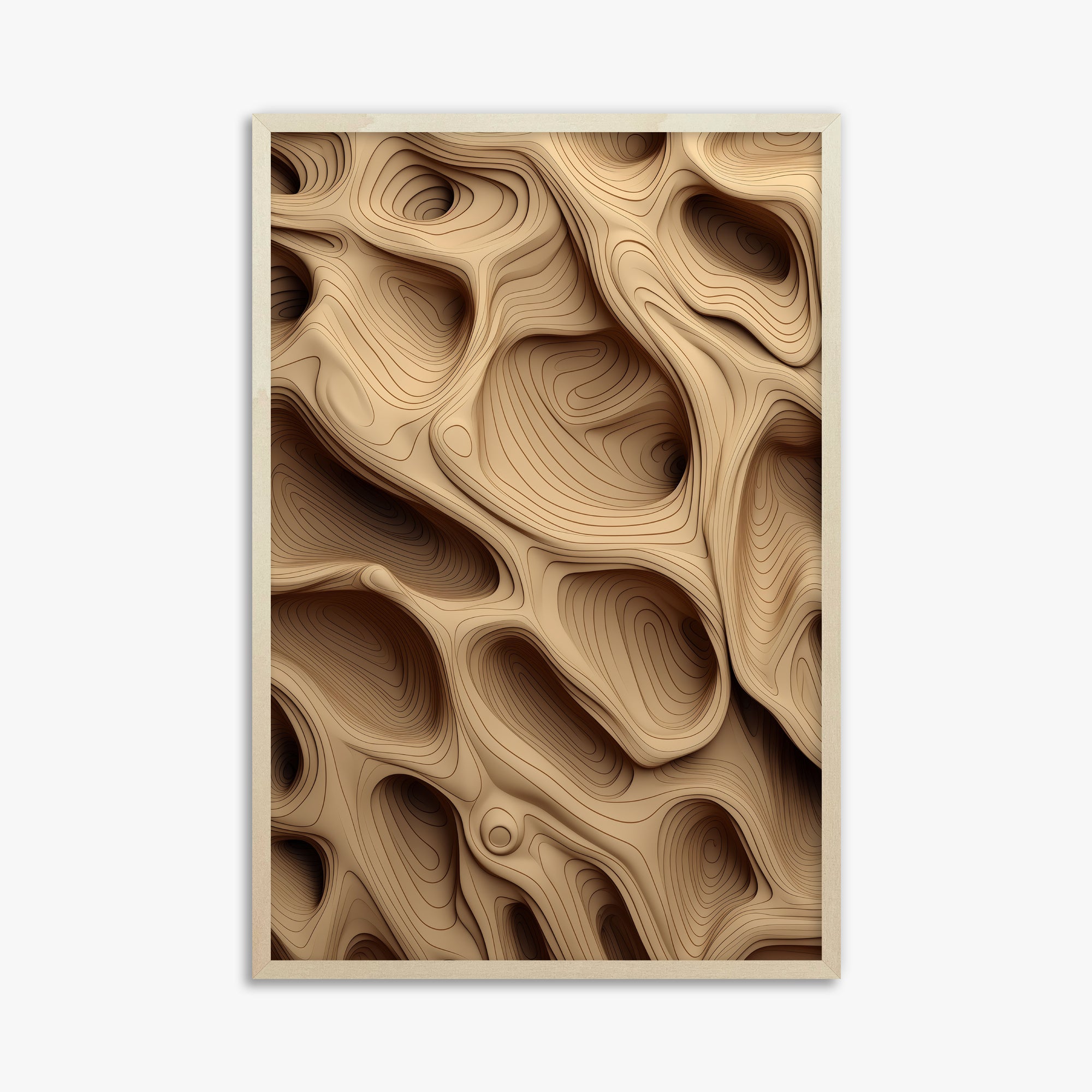 Woodland Caves, 61x91cm Framed Poster With Lime Wood Frame
