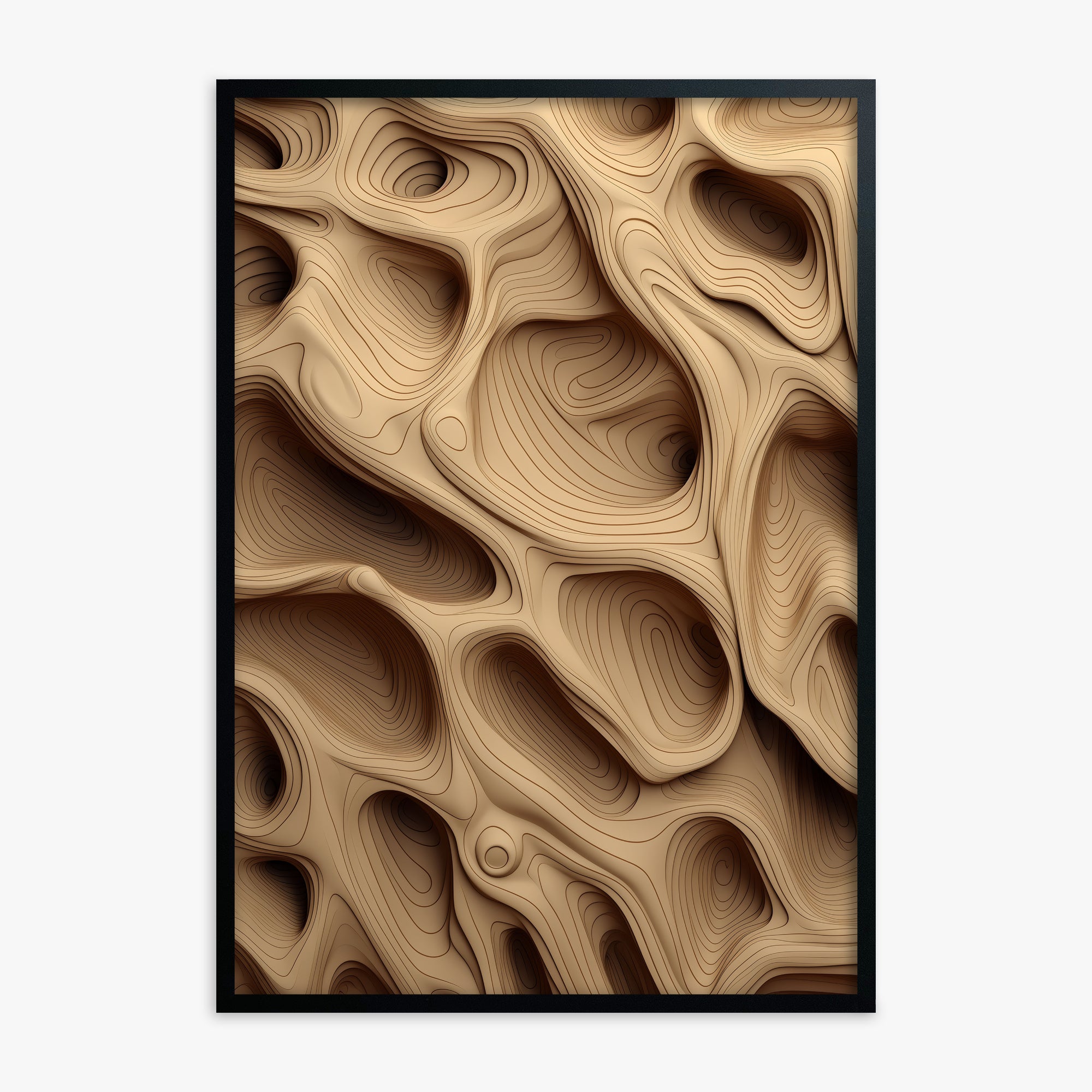 Woodland Caves, Black Framed Poster With Black Frame