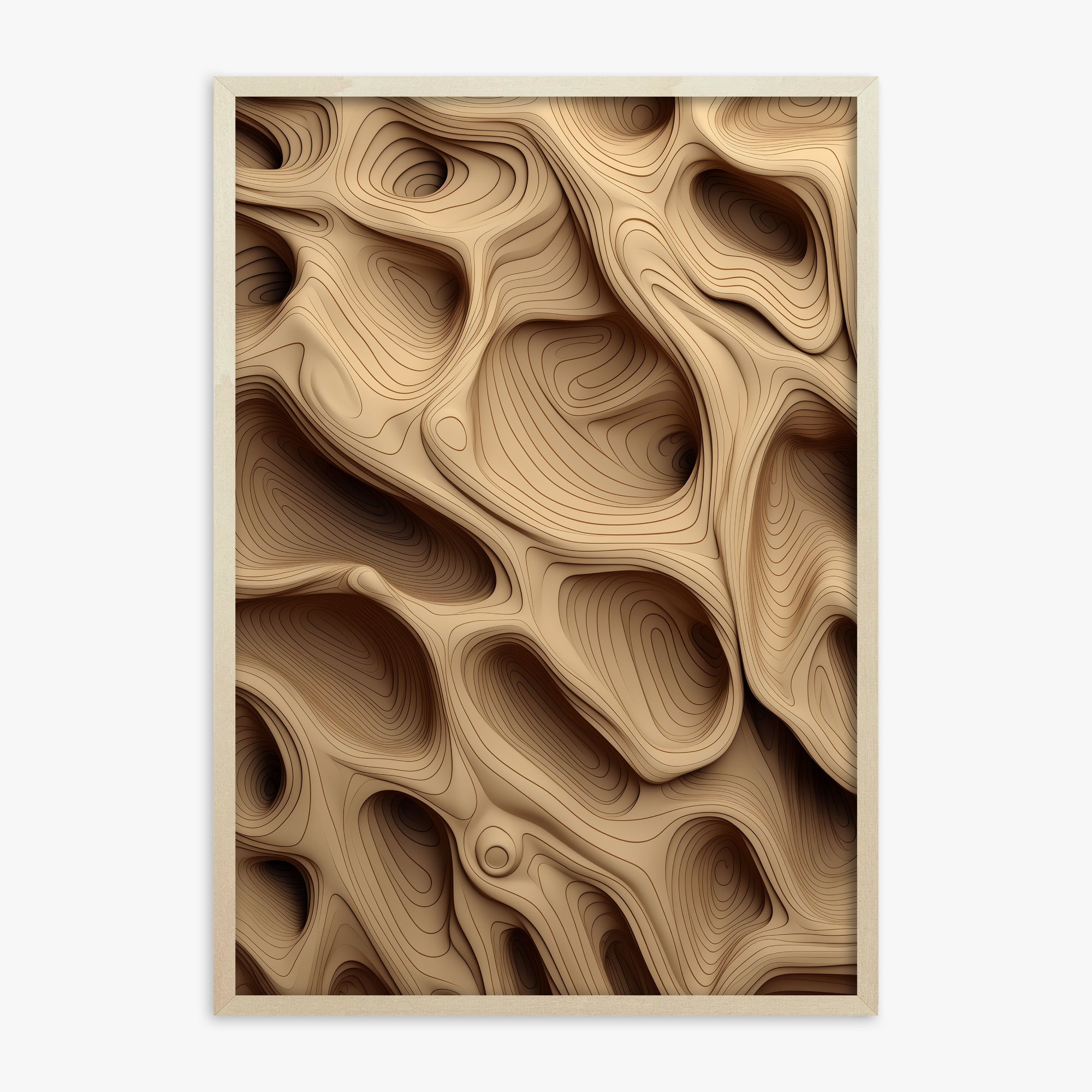 Woodland Caves, 70x100cm Framed Poster With Lime Wood Frame