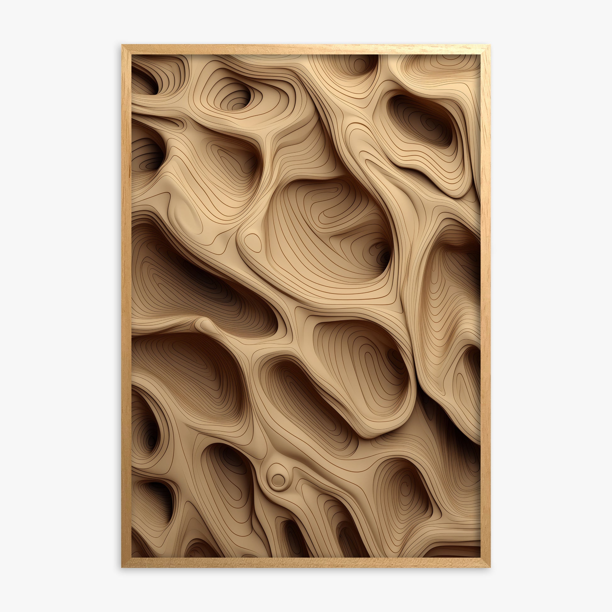 Woodland Caves, Oak Framed Poster With Oak Frame