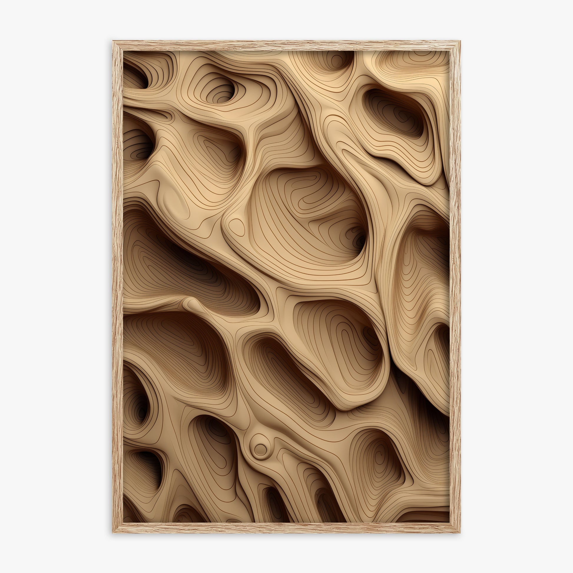 Woodland Caves, 70x100cm Framed Poster With Raw Oak Frame
