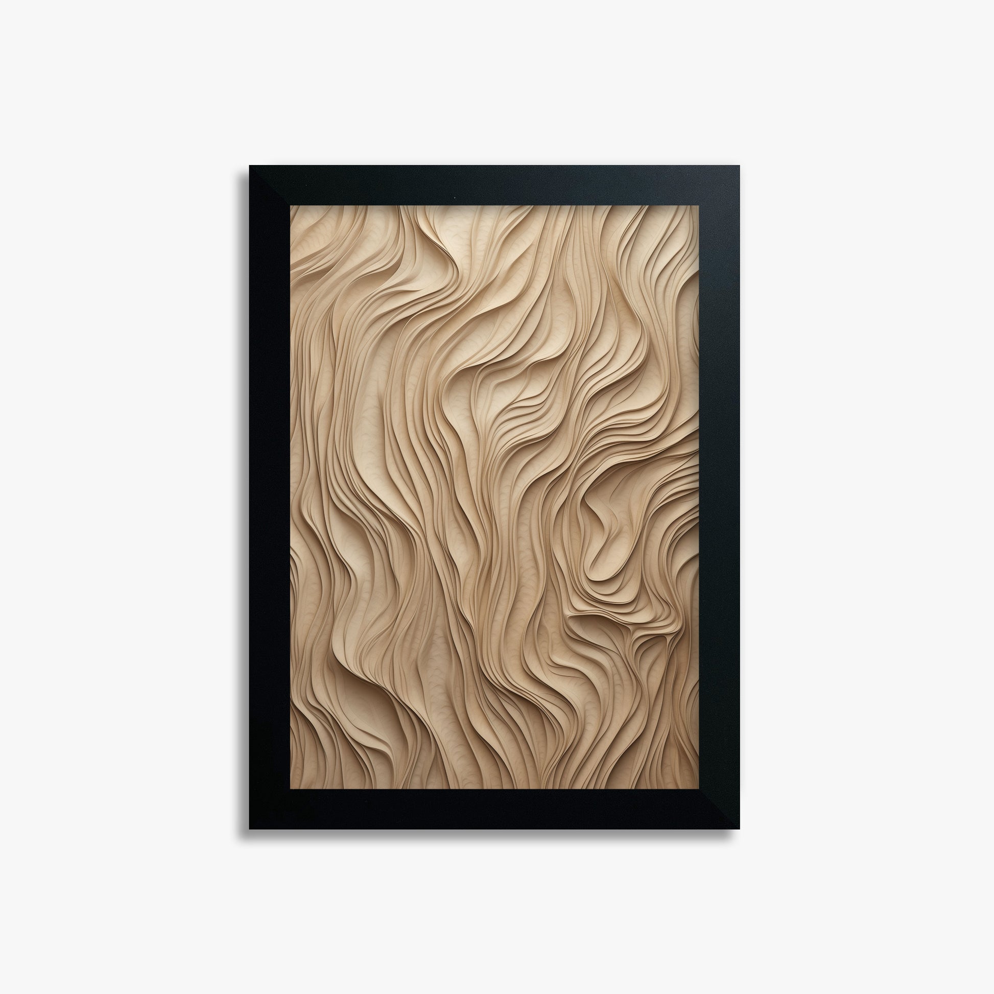 Golden Waves, 21x30cm Framed Poster With Black Frame