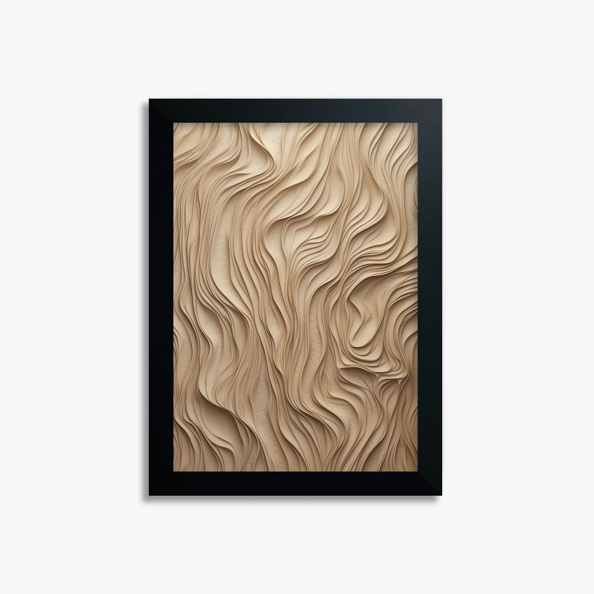 Golden Waves, 21x30cm Framed Poster With Black Frame